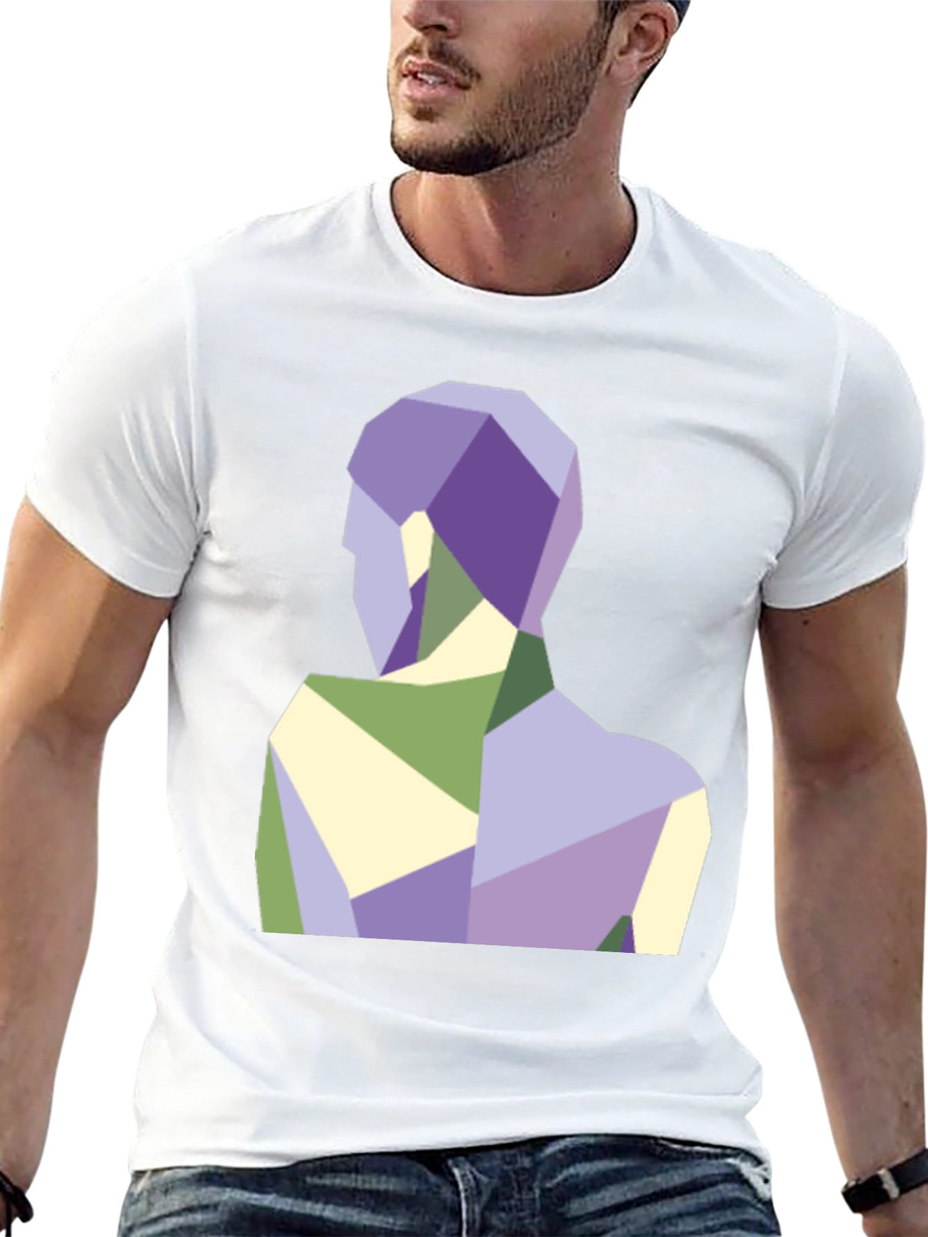 Geometric Figure Graphic Tee - Modern Art Shirt