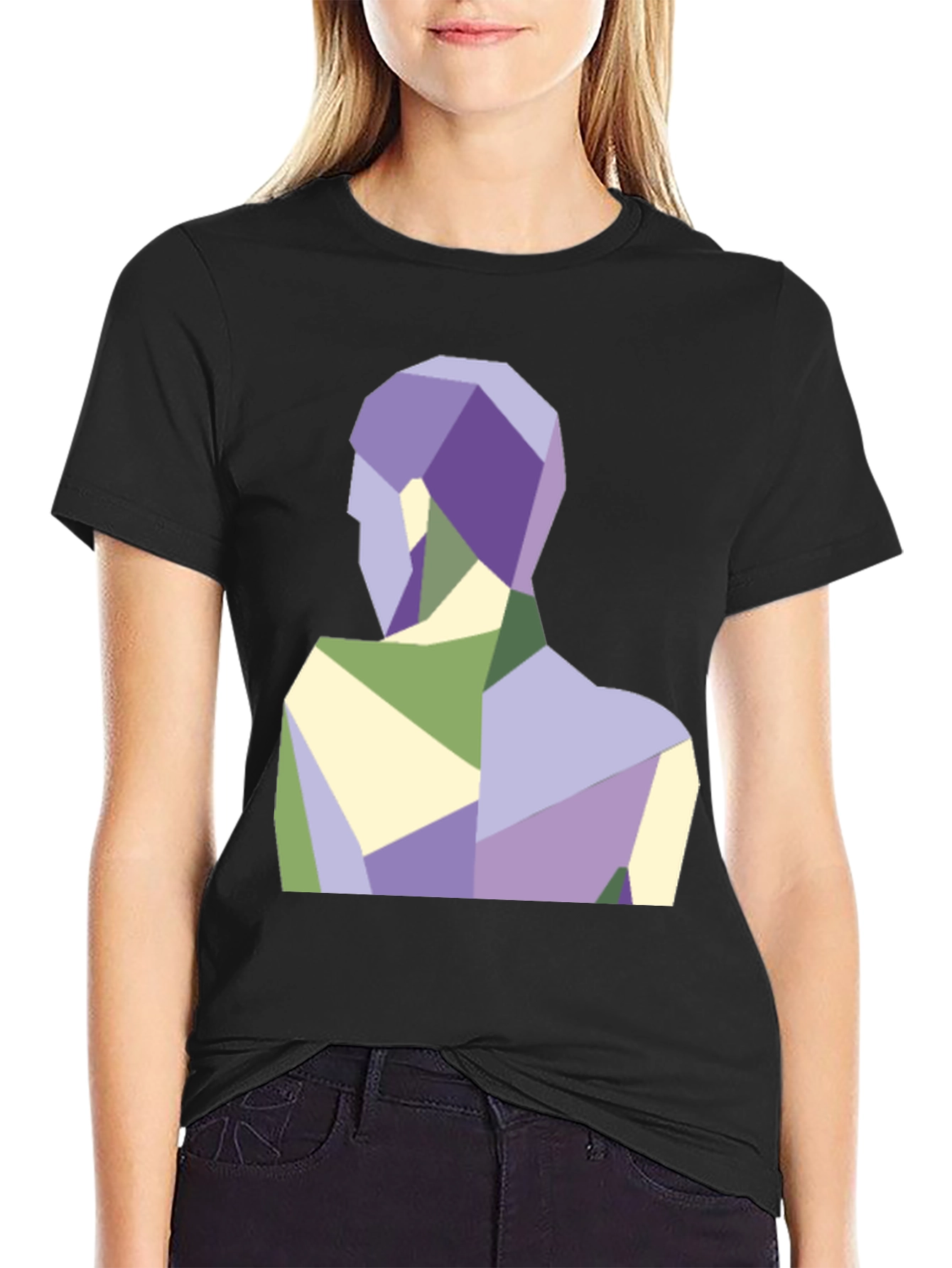 Geometric Figure Graphic Tee - Modern Art Shirt