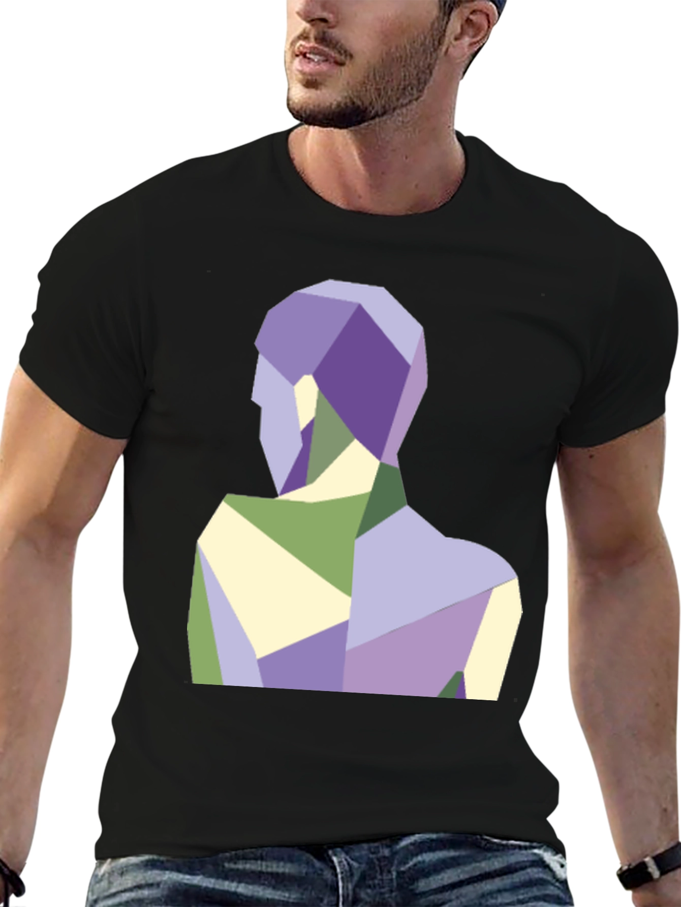 Geometric Figure Graphic Tee - Modern Art Shirt