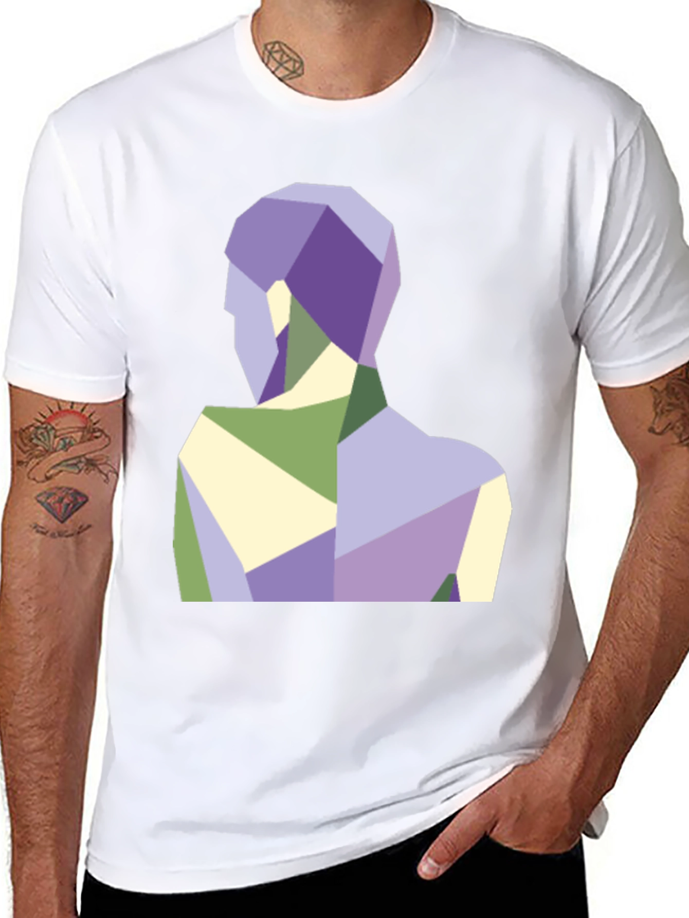 Geometric Figure Graphic Tee - Modern Art Shirt