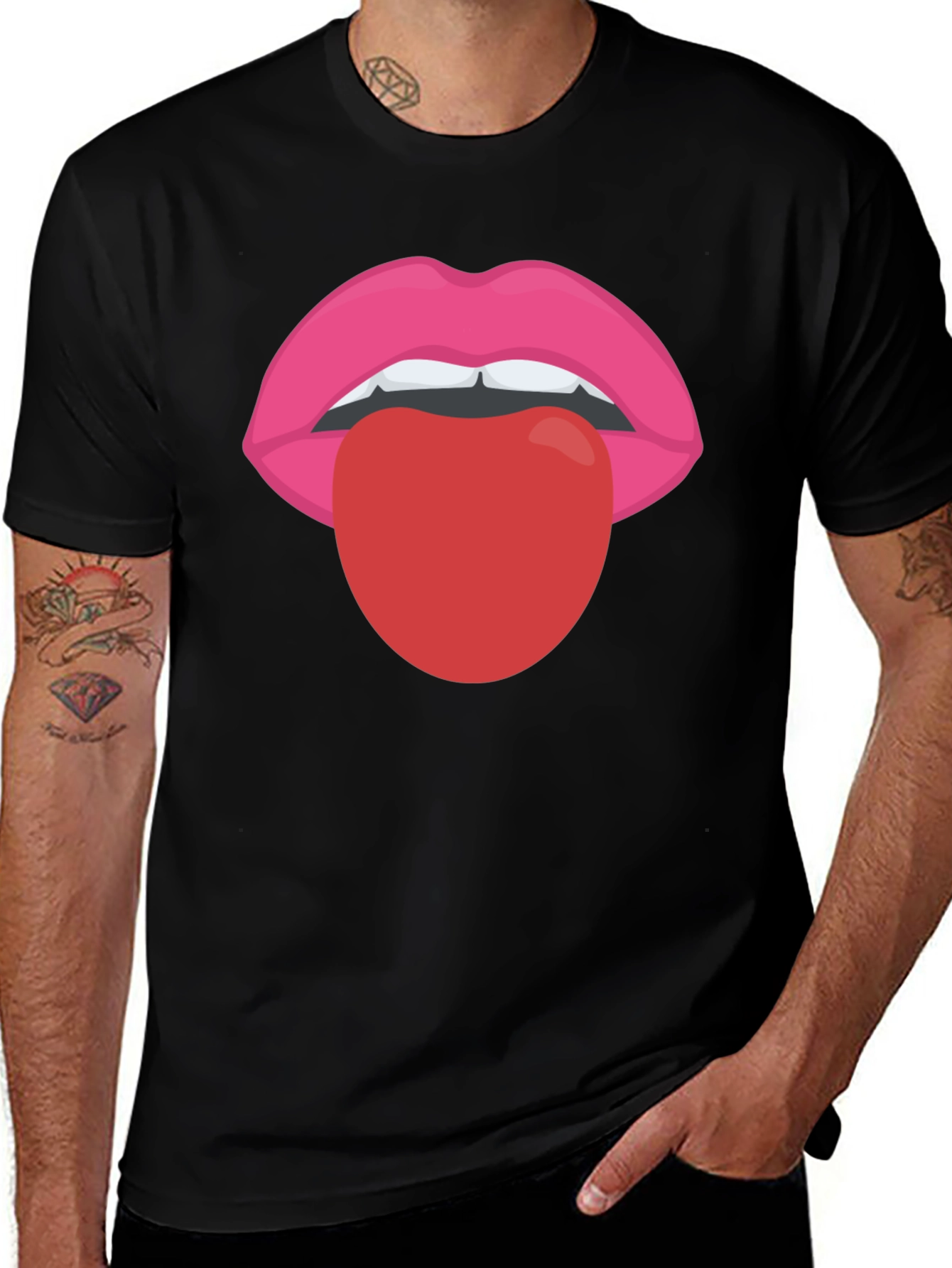 Funky Lips T-Shirt - Tongue Out Graphic Tee