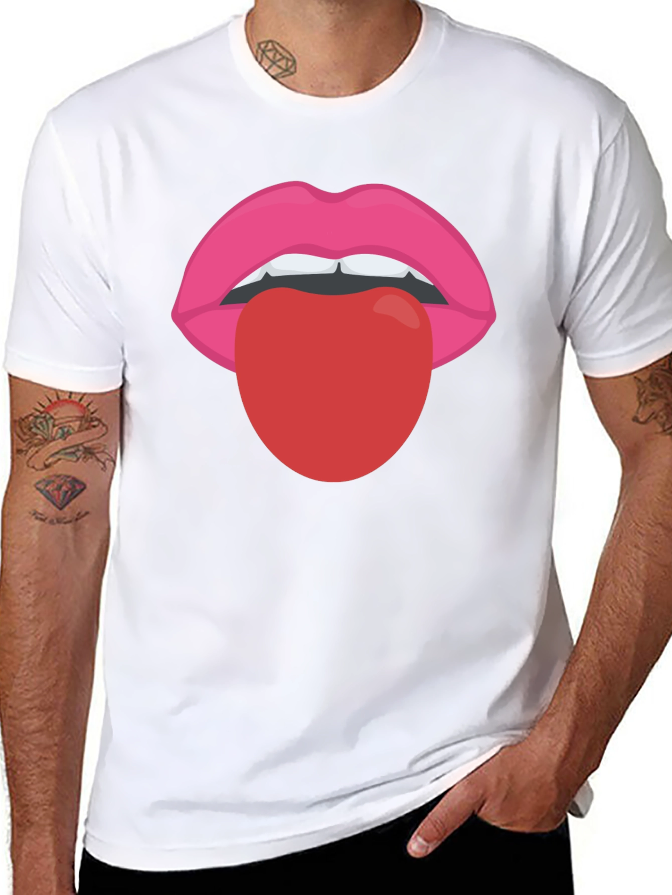Funky Lips T-Shirt - Tongue Out Graphic Tee