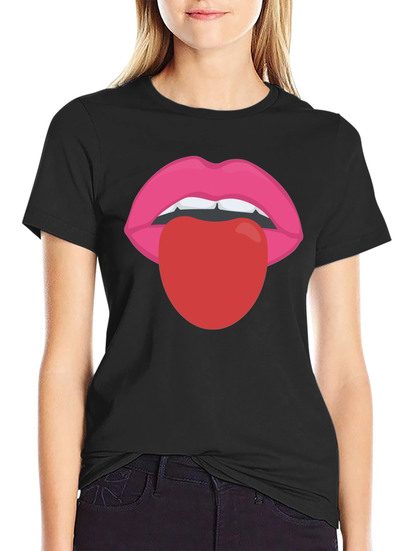 Funky Lips T-Shirt - Tongue Out Graphic Tee