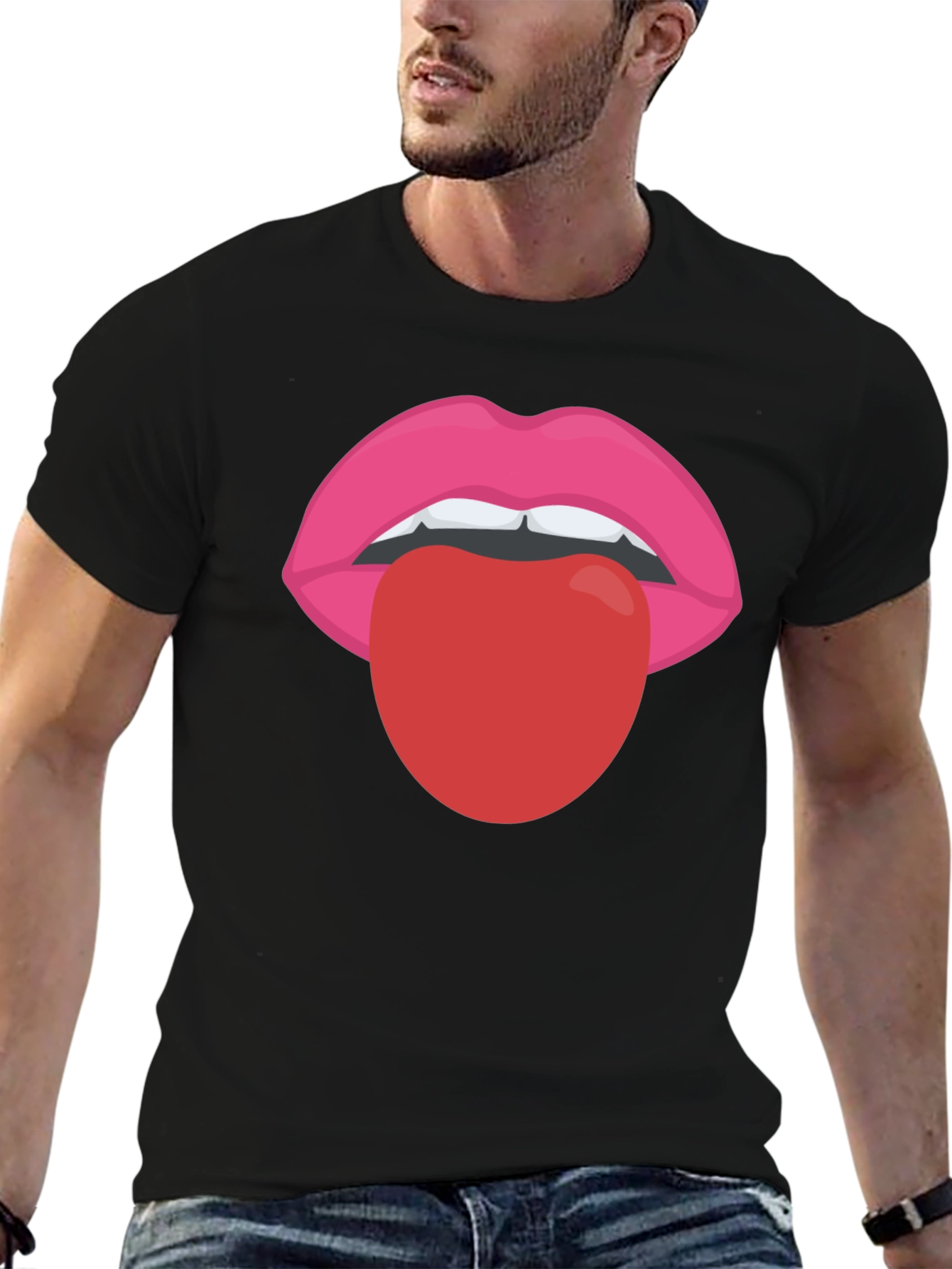 Funky Lips T-Shirt - Tongue Out Graphic Tee