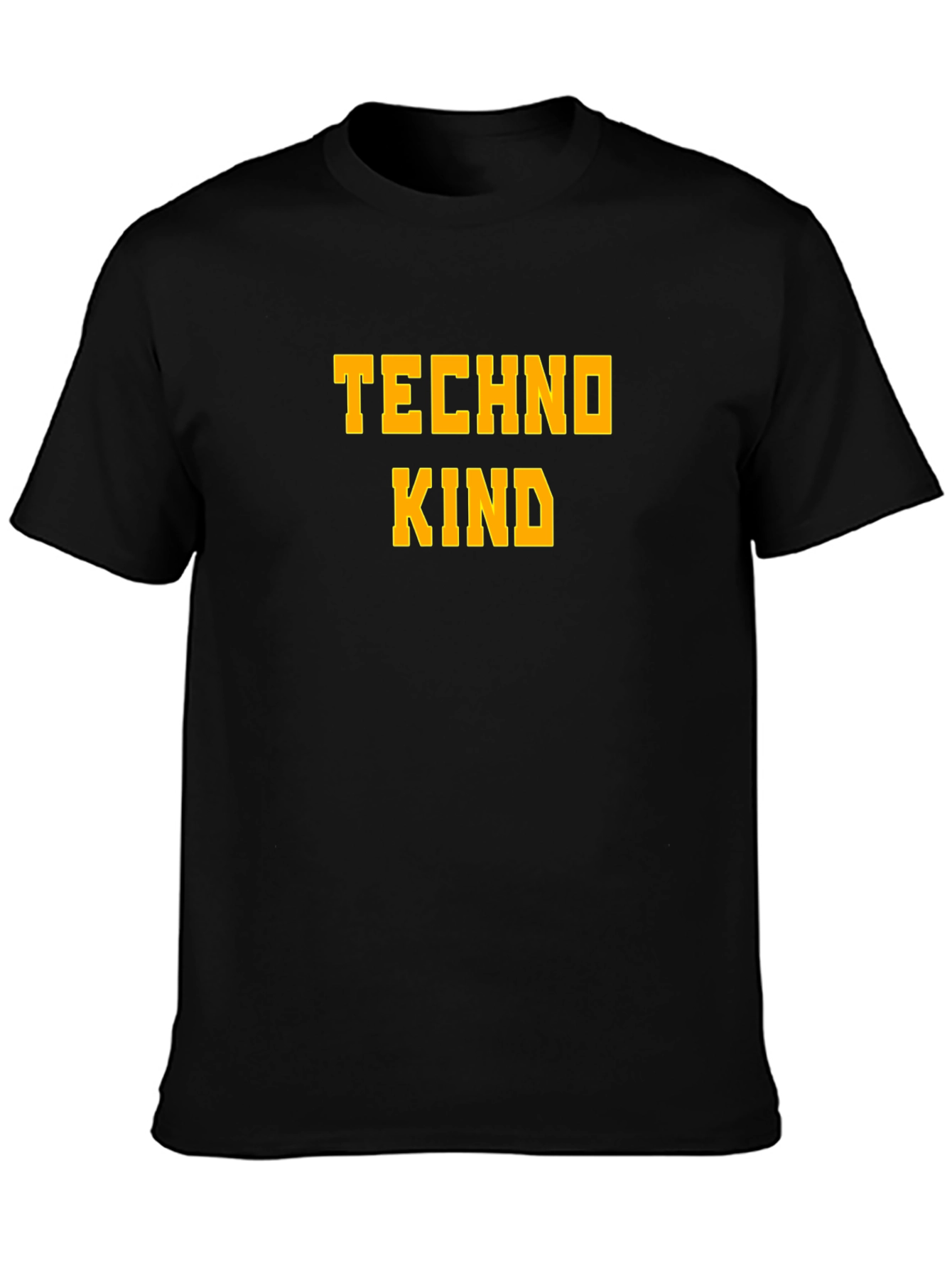 Techno Kind Graphic Tee - Bold Text Casual Style