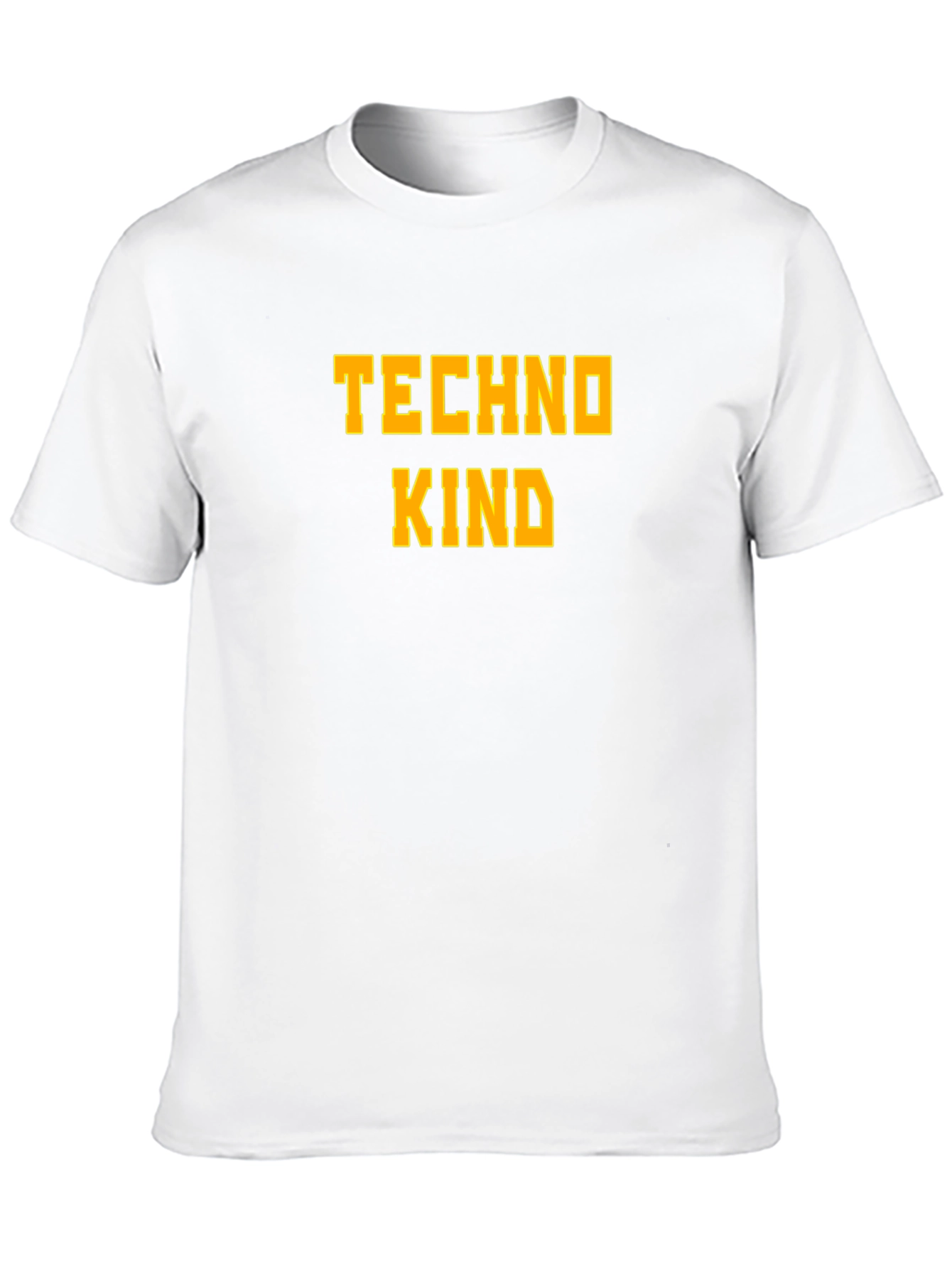 Techno Kind Graphic Tee - Bold Text Casual Style