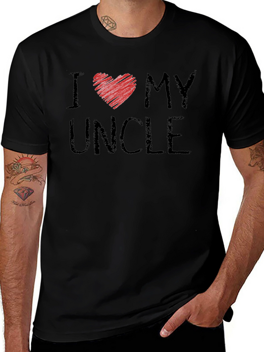 I Heart My Uncle Black Graphic Tee
