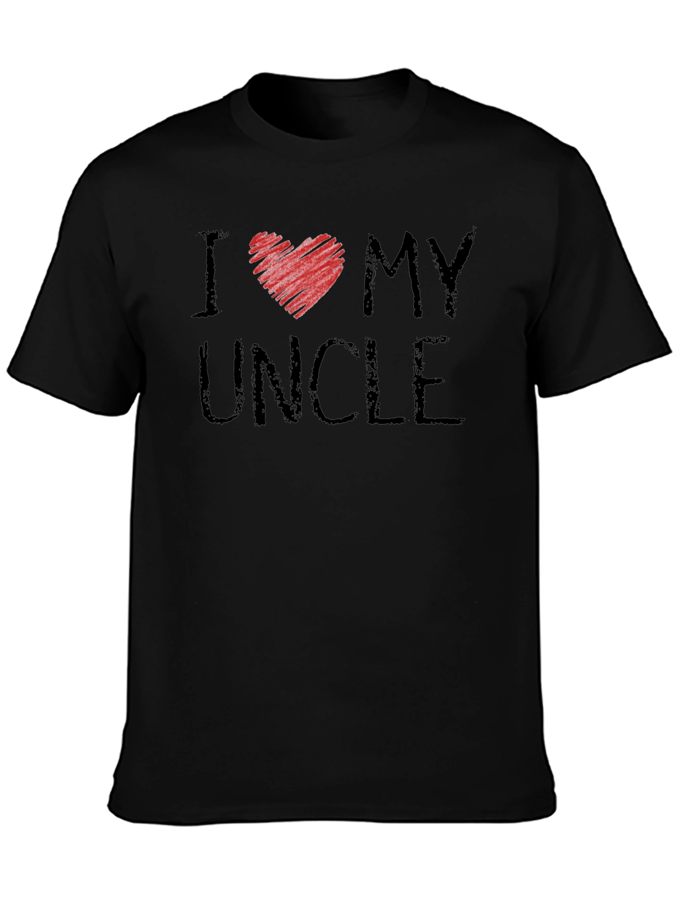 I Heart My Uncle Black Graphic Tee