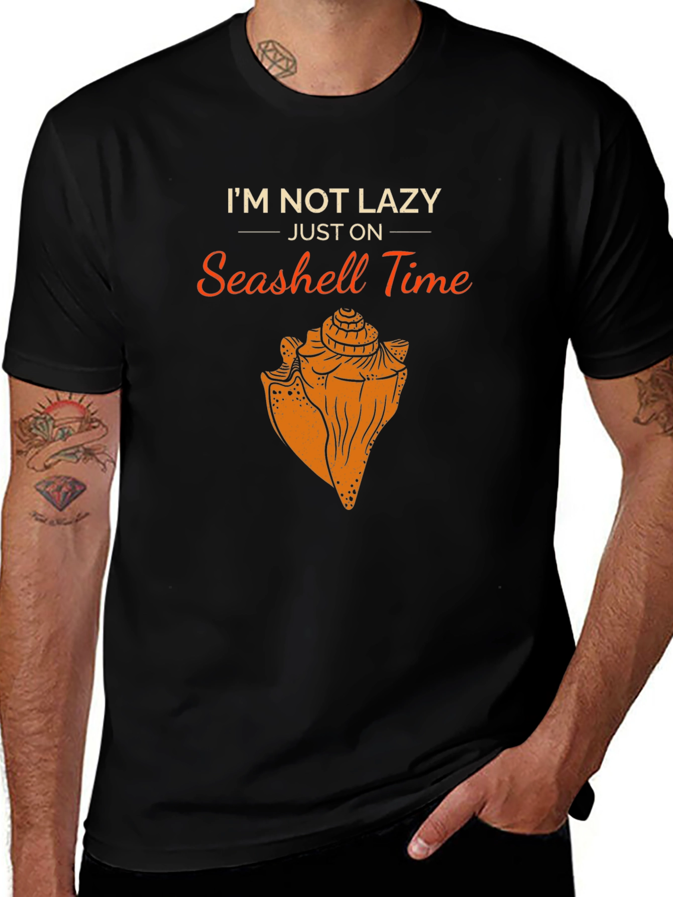 Seashell Time Graphic T-Shirt - Lazy Humor Tee