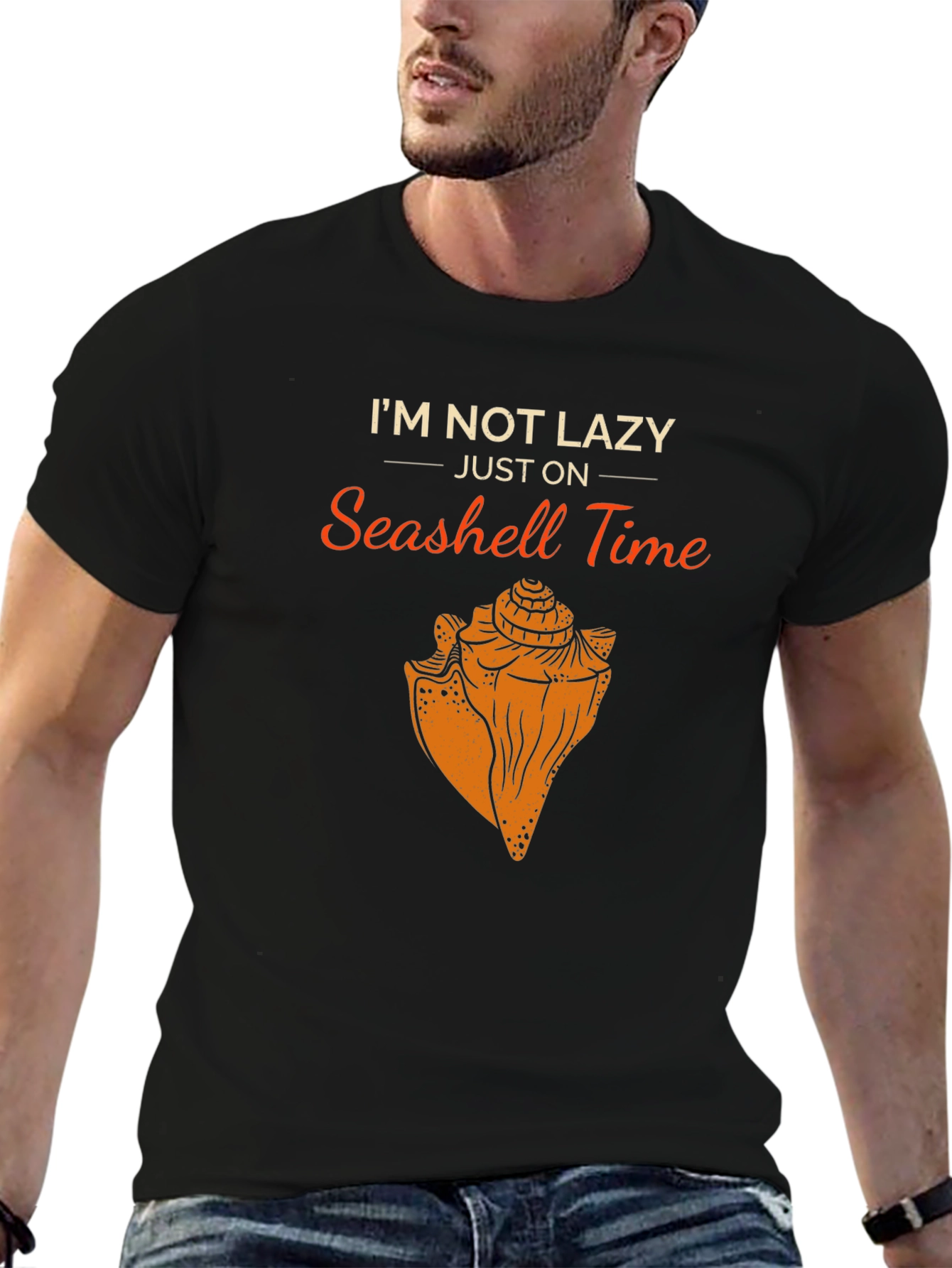 Seashell Time Graphic T-Shirt - Lazy Humor Tee