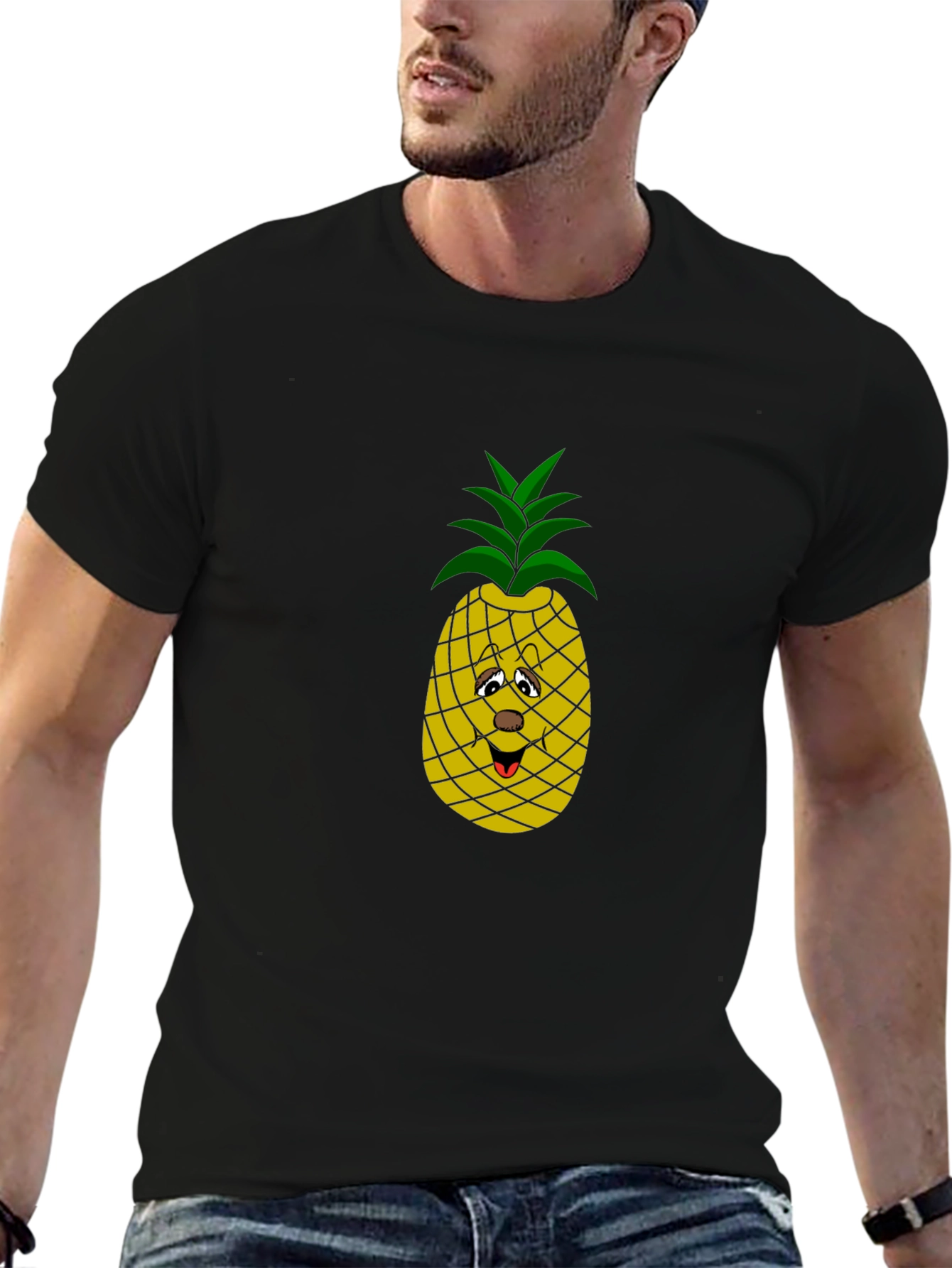 Pineapple Graphic Black T-Shirt