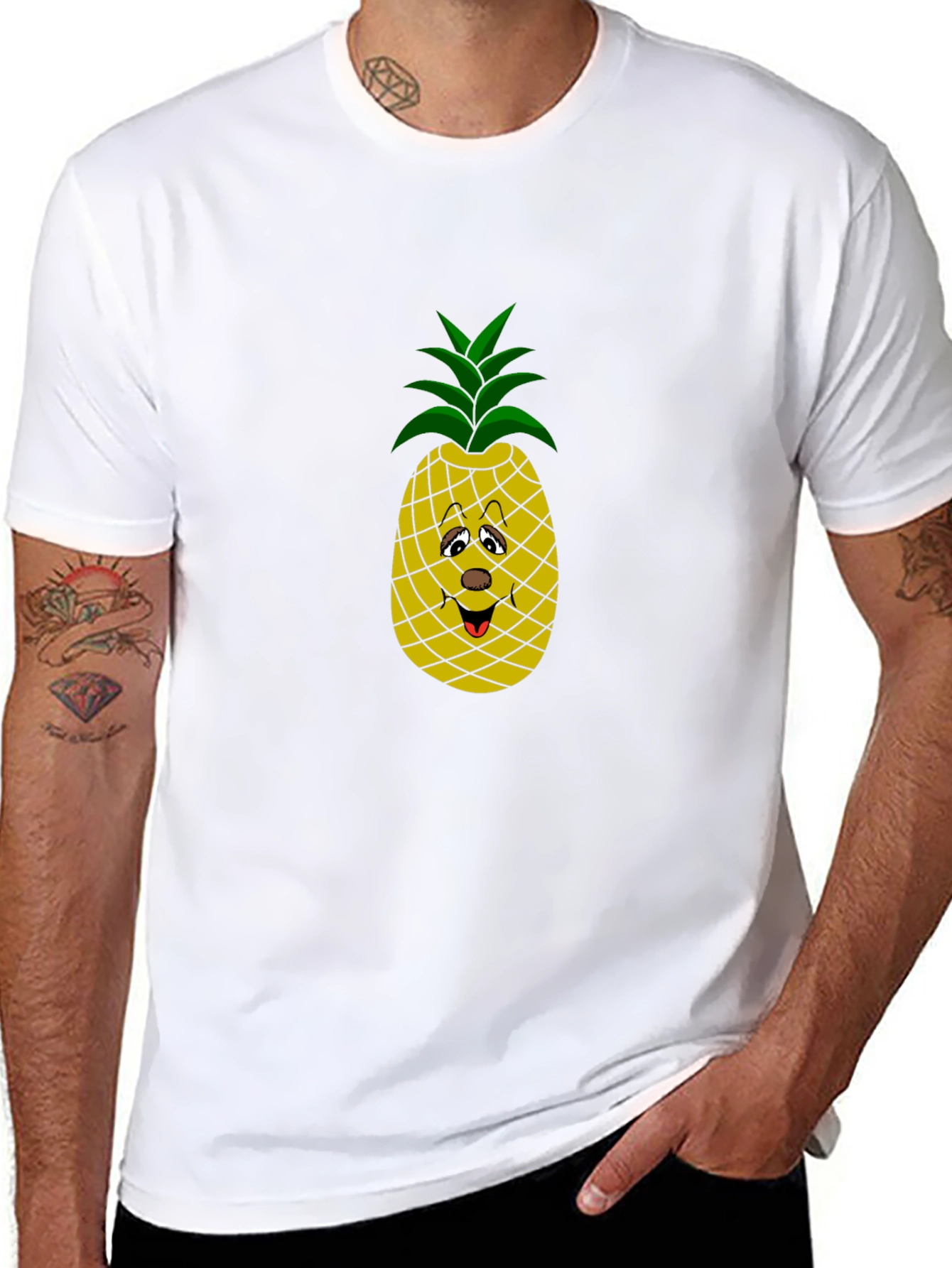Pineapple Graphic Black T-Shirt