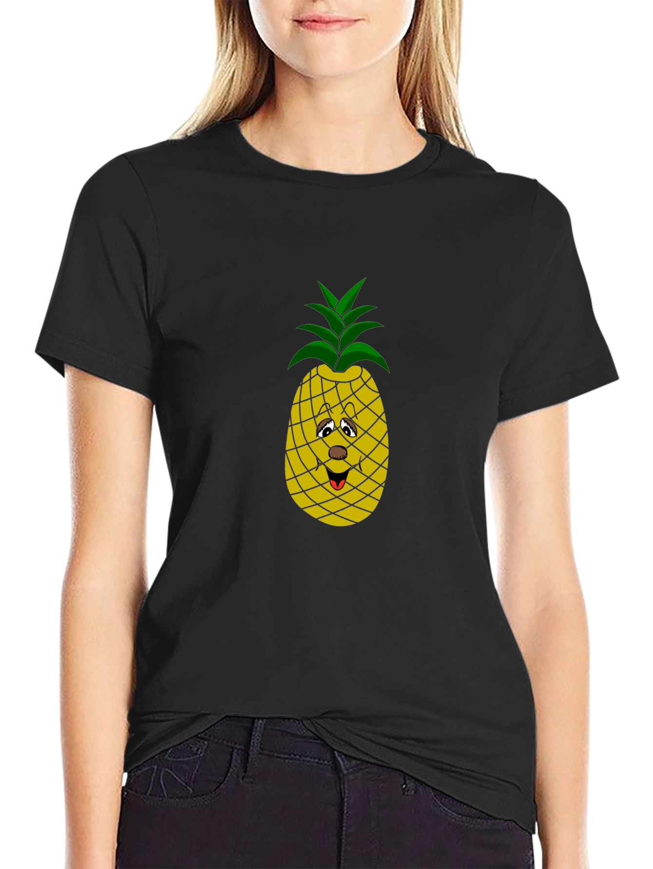 Pineapple Graphic Black T-Shirt