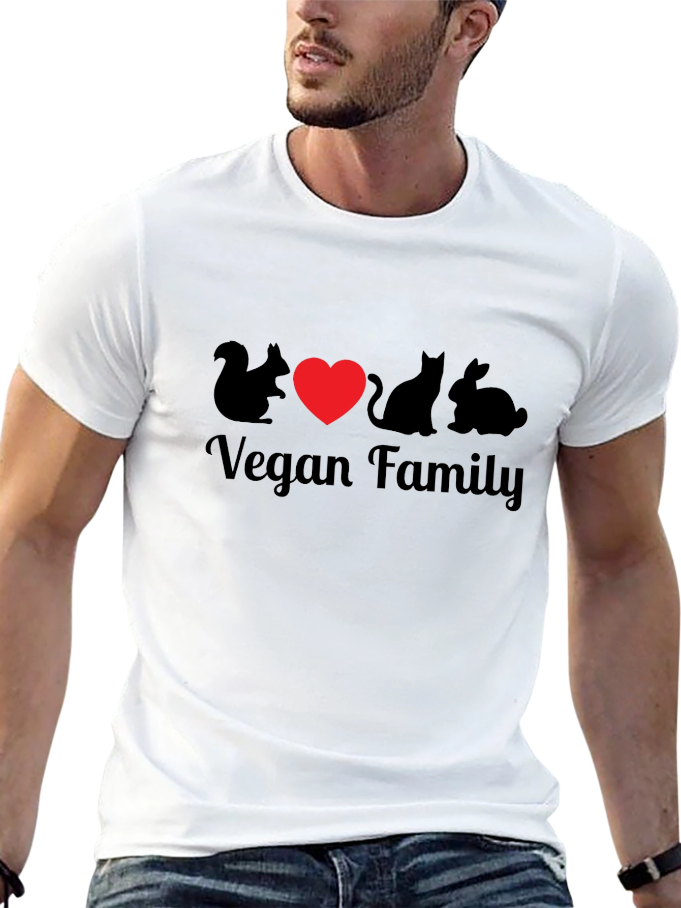 Vegan Family Graphic T-Shirt - Animal Lover Tee