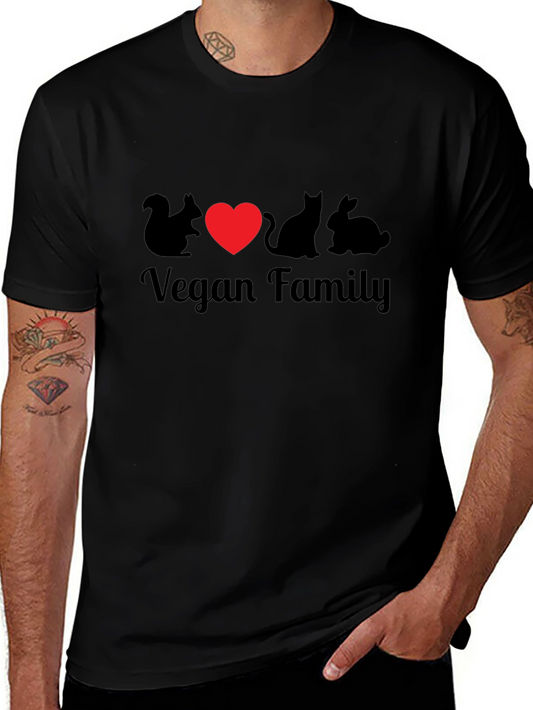 Vegan Family Graphic T-Shirt - Animal Lover Tee
