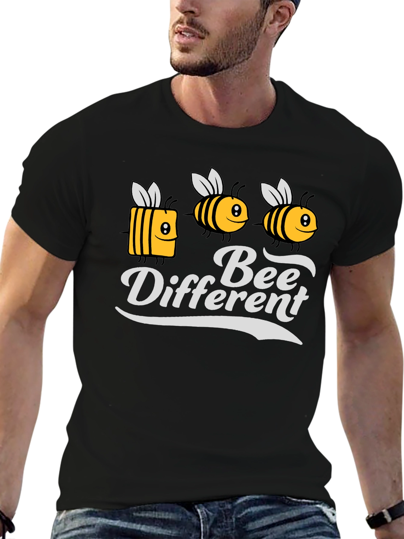 Bee Different Graphic Tee - Black T-Shirt