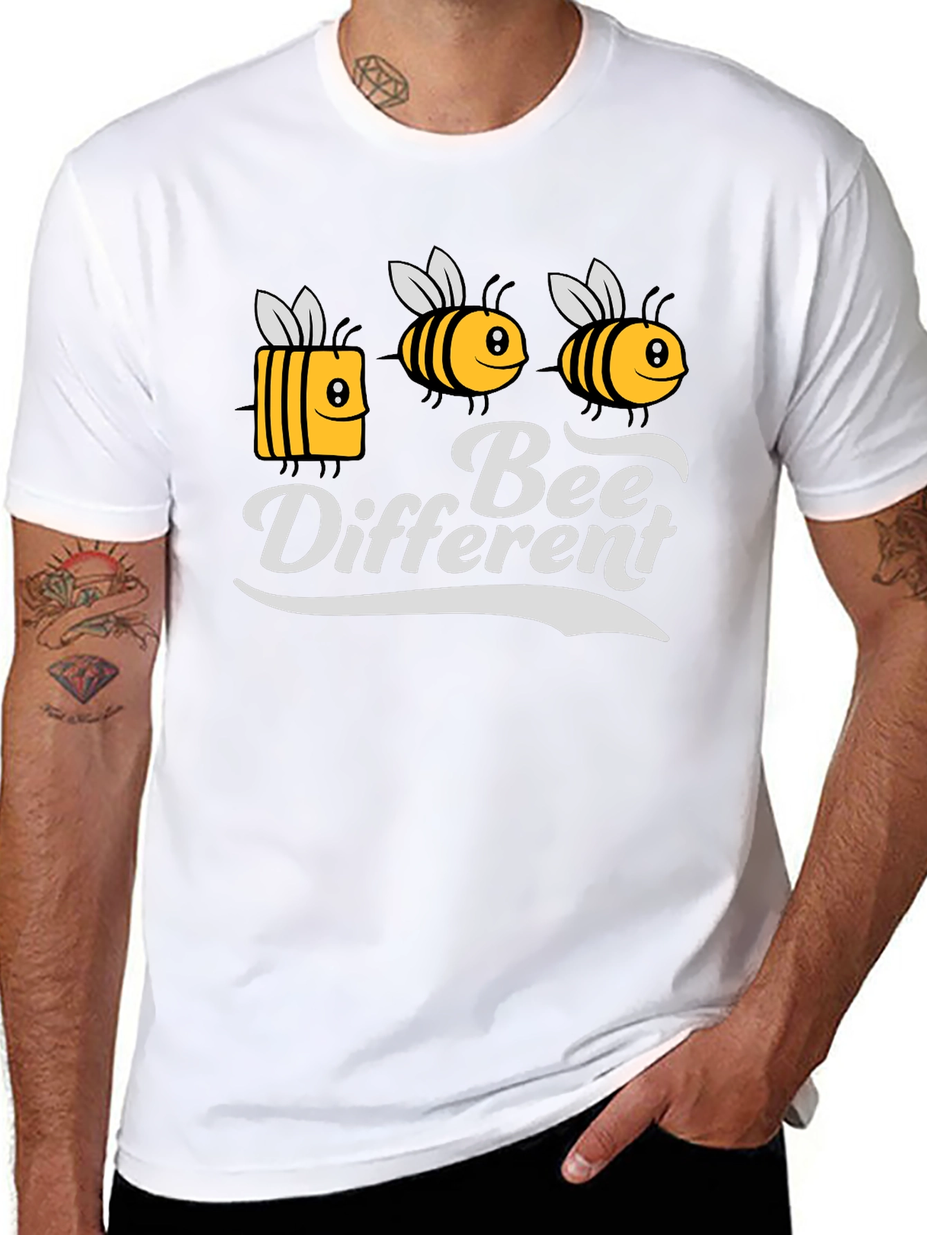 Bee Different Graphic Tee - Black T-Shirt