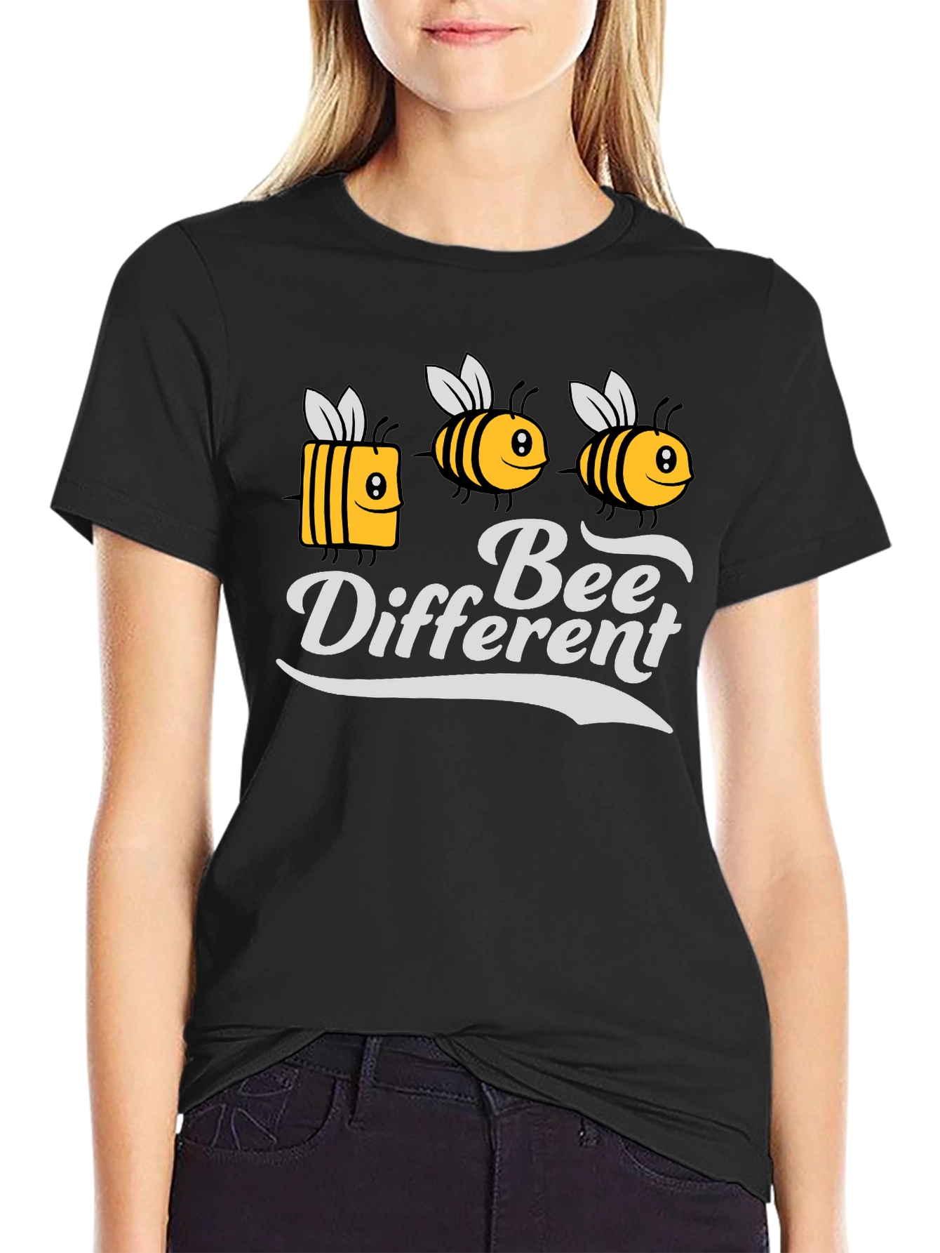 Bee Different Graphic Tee - Black T-Shirt