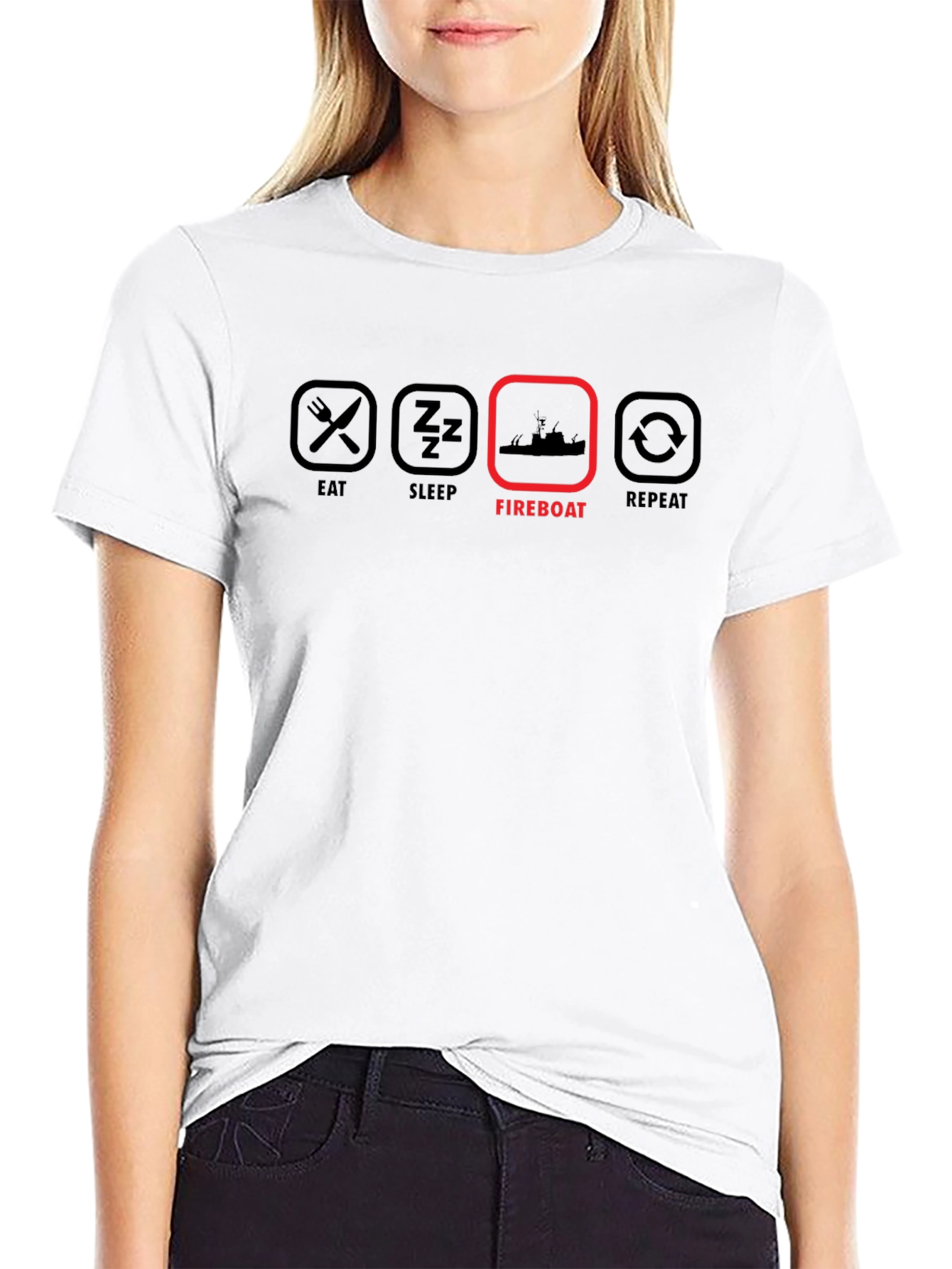 Eat Sleep Fireboat Repeat T-Shirt