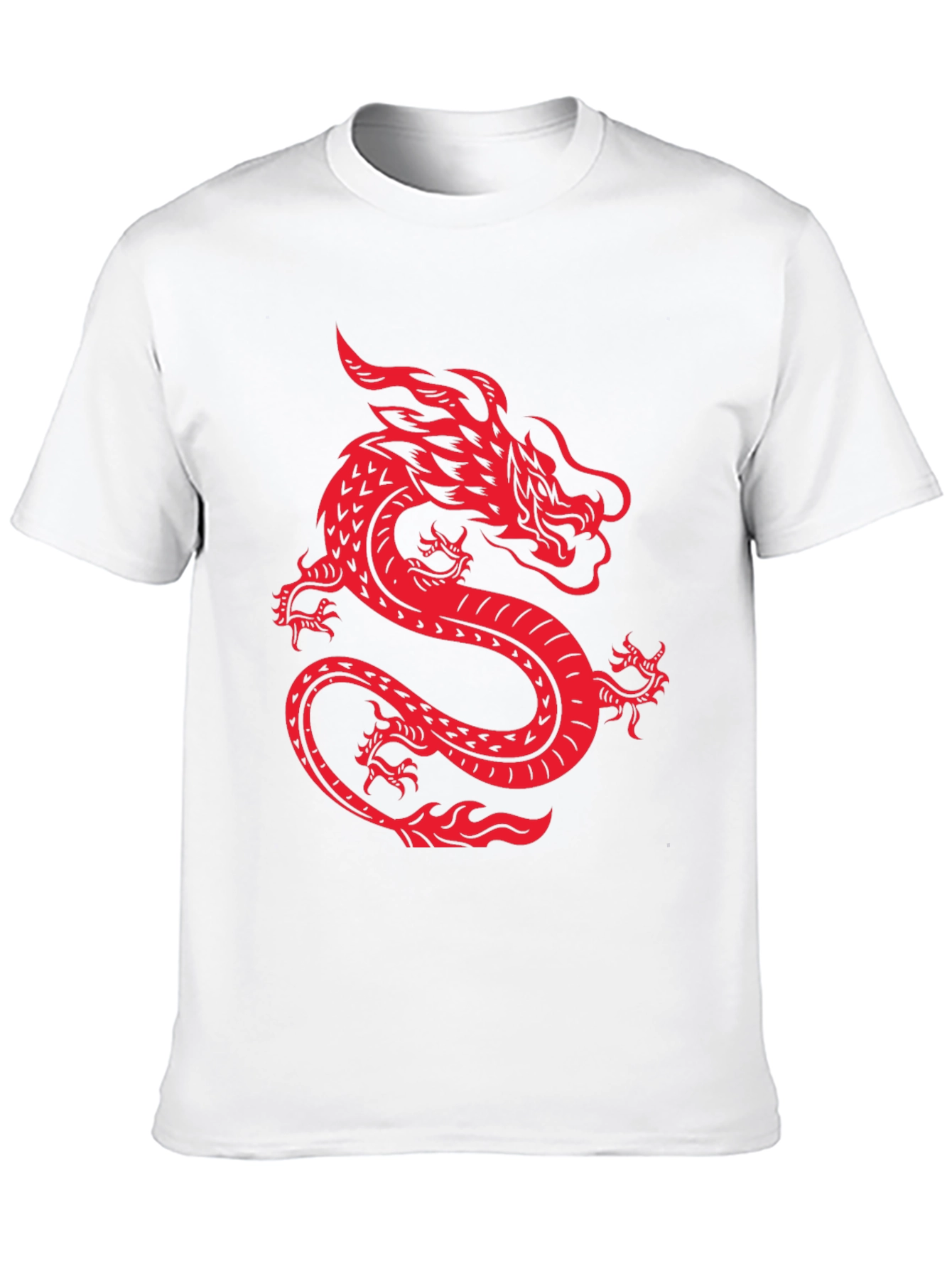 Red Dragon Graphic Print Black T-Shirt