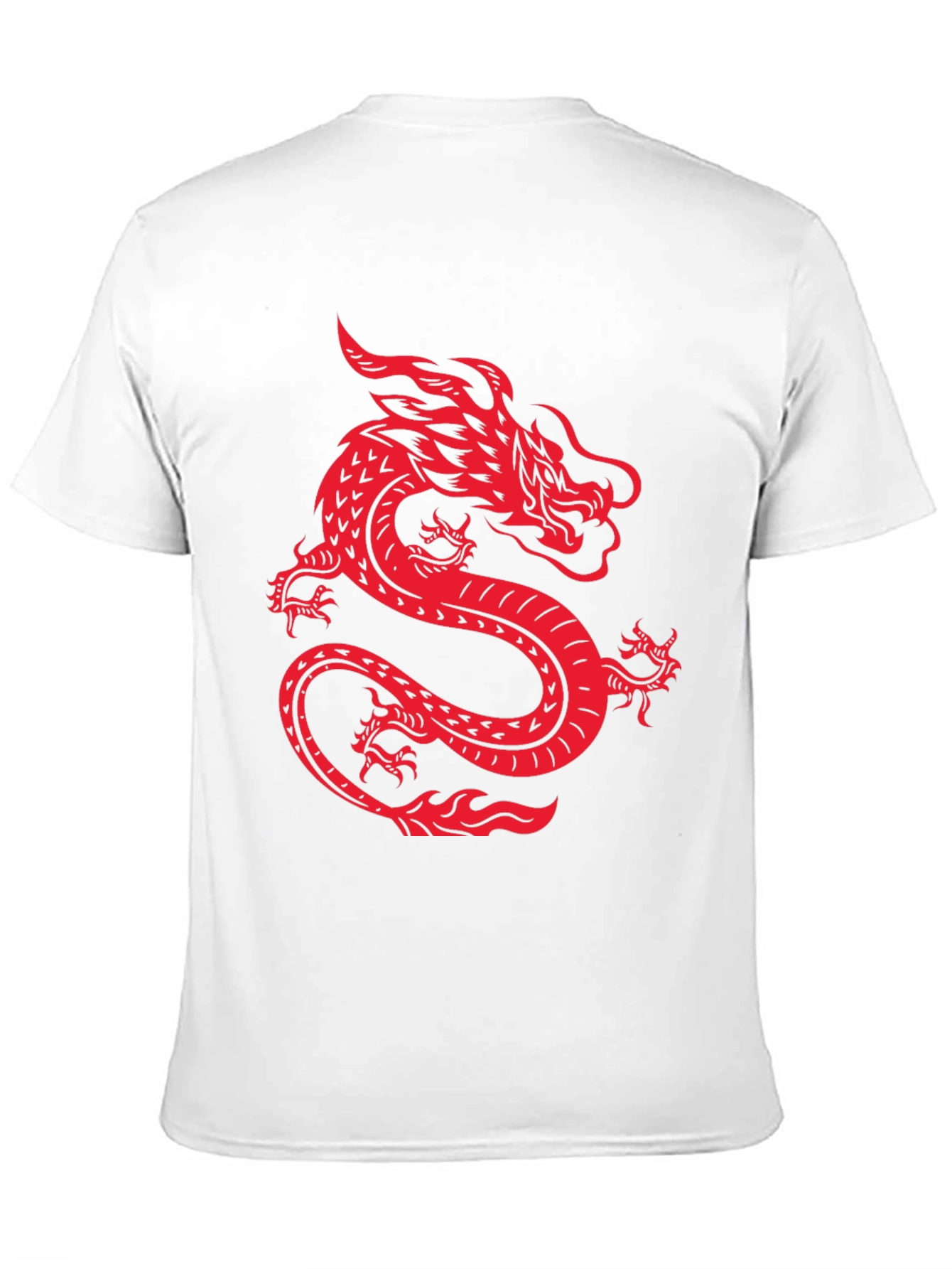 Red Dragon Graphic Print Black T-Shirt