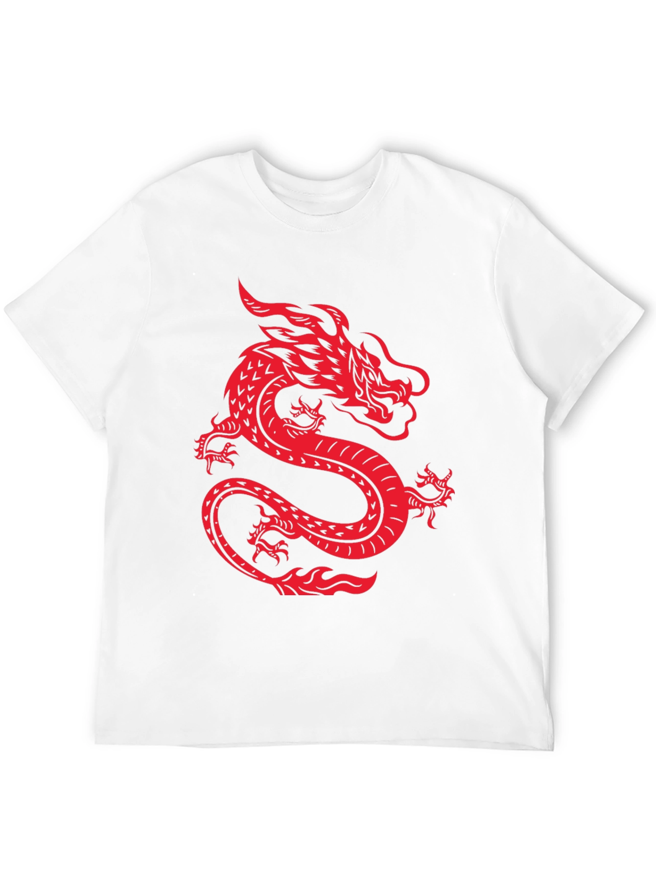 Red Dragon Graphic Print Black T-Shirt