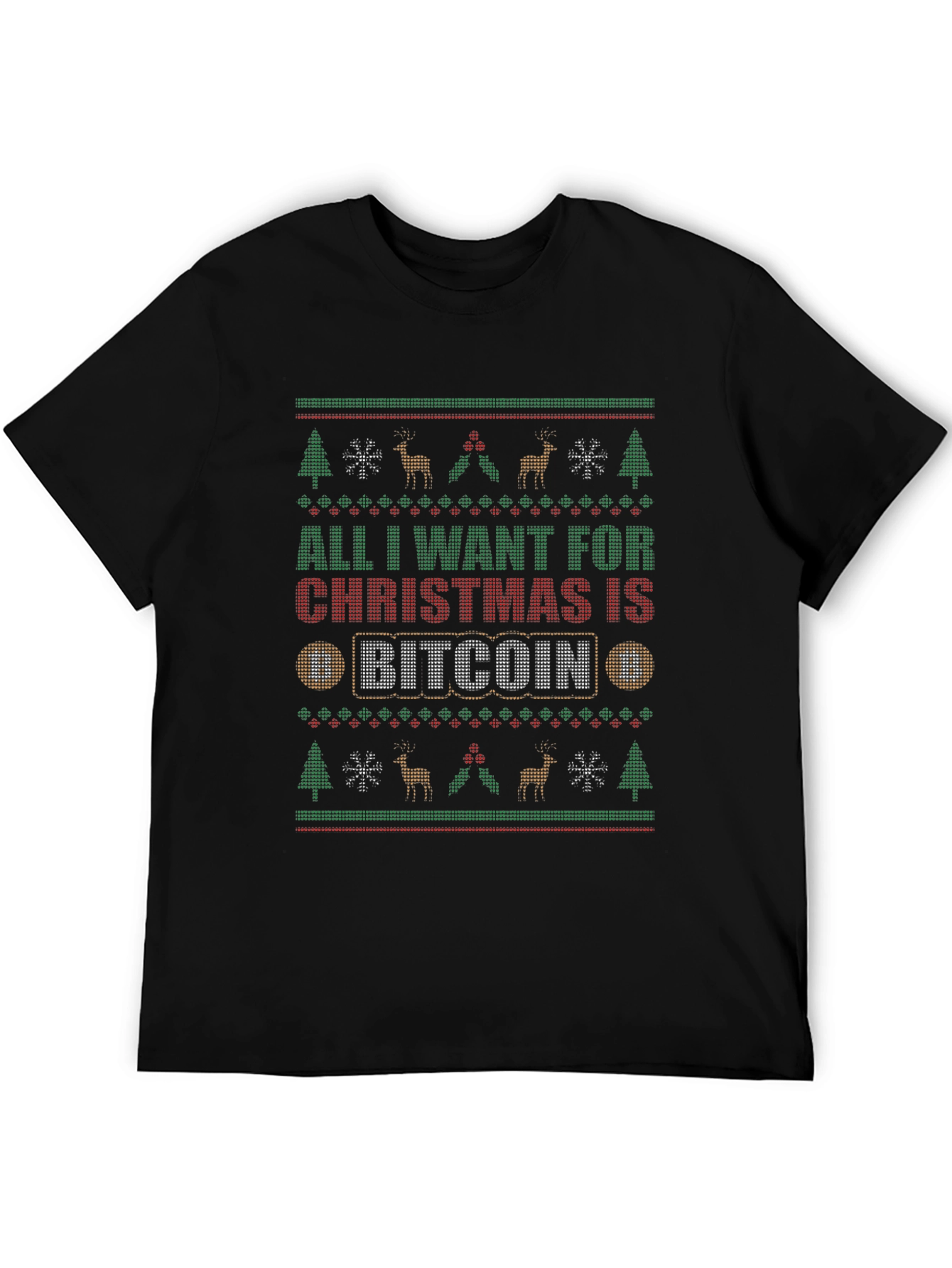 Bitcoin Christmas T-Shirt - Ugly Sweater Style