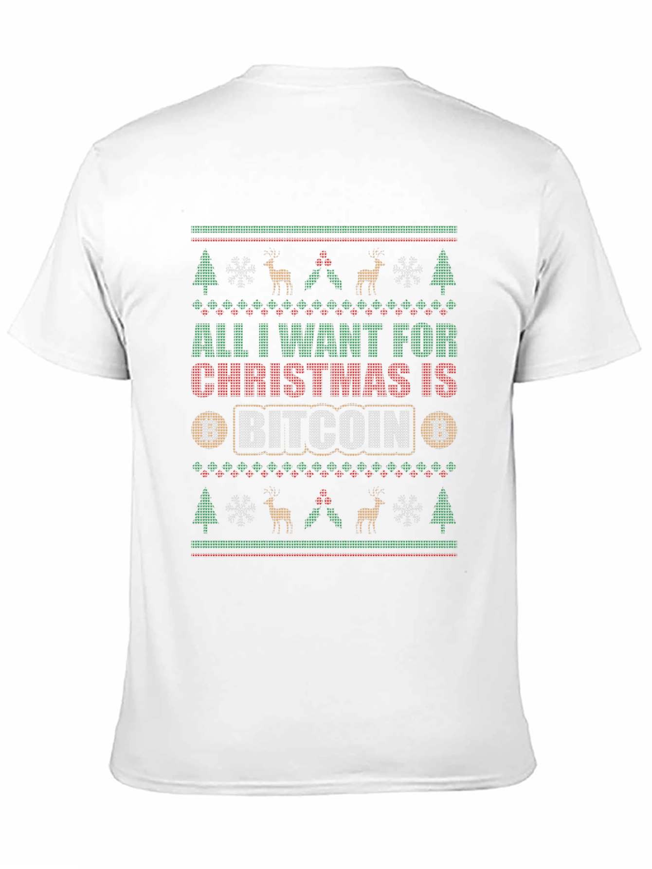 Bitcoin Christmas T-Shirt - Ugly Sweater Style