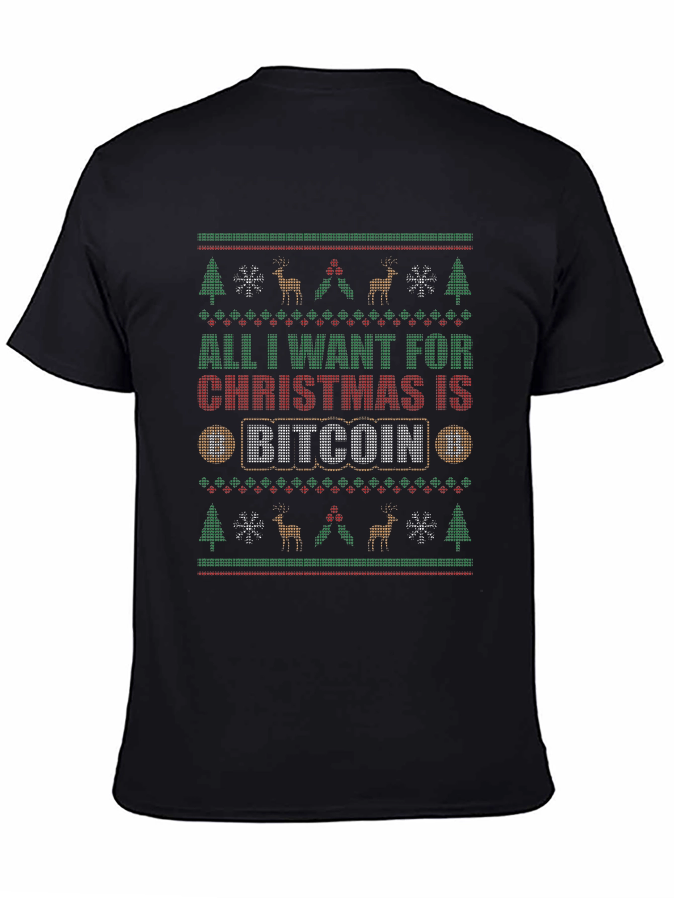 Bitcoin Christmas T-Shirt - Ugly Sweater Style