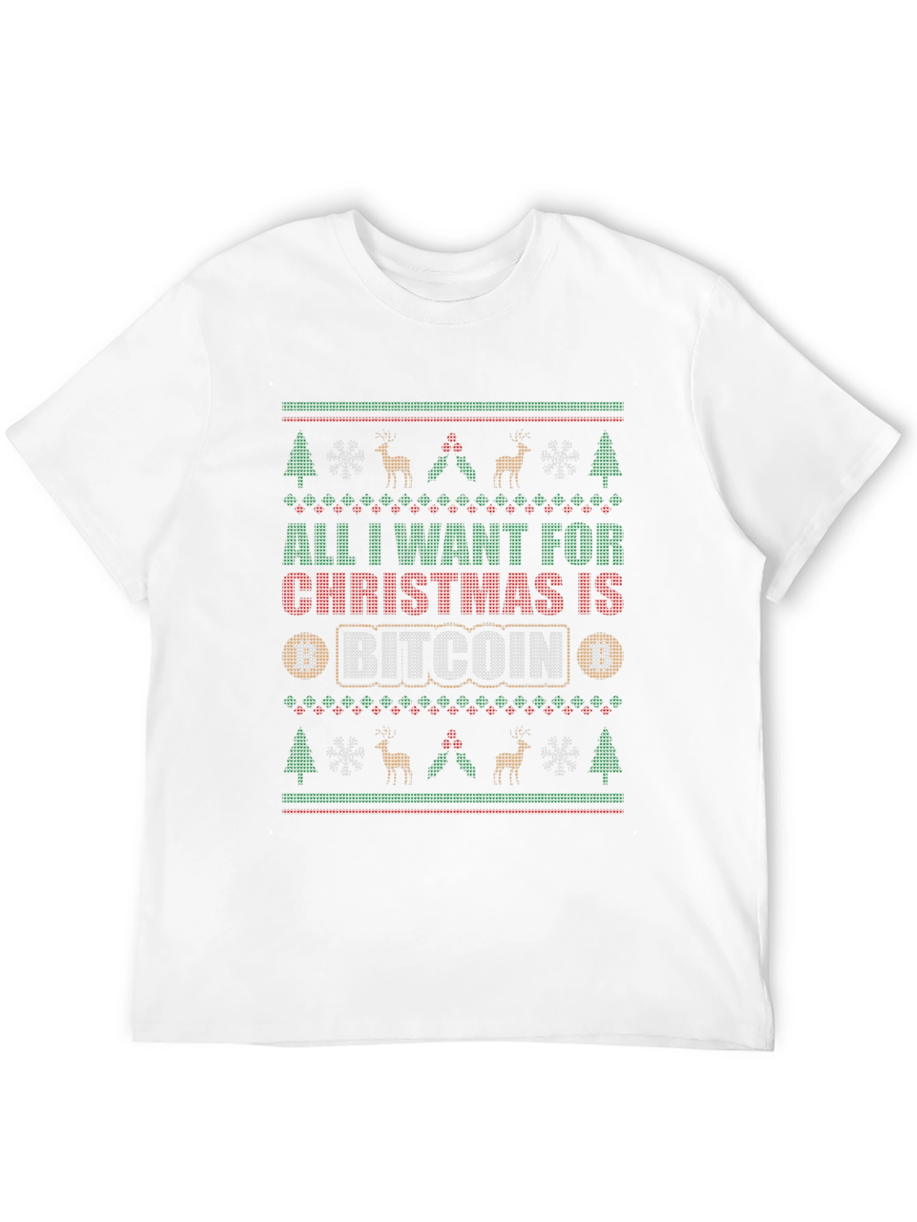 Bitcoin Christmas T-Shirt - Ugly Sweater Style