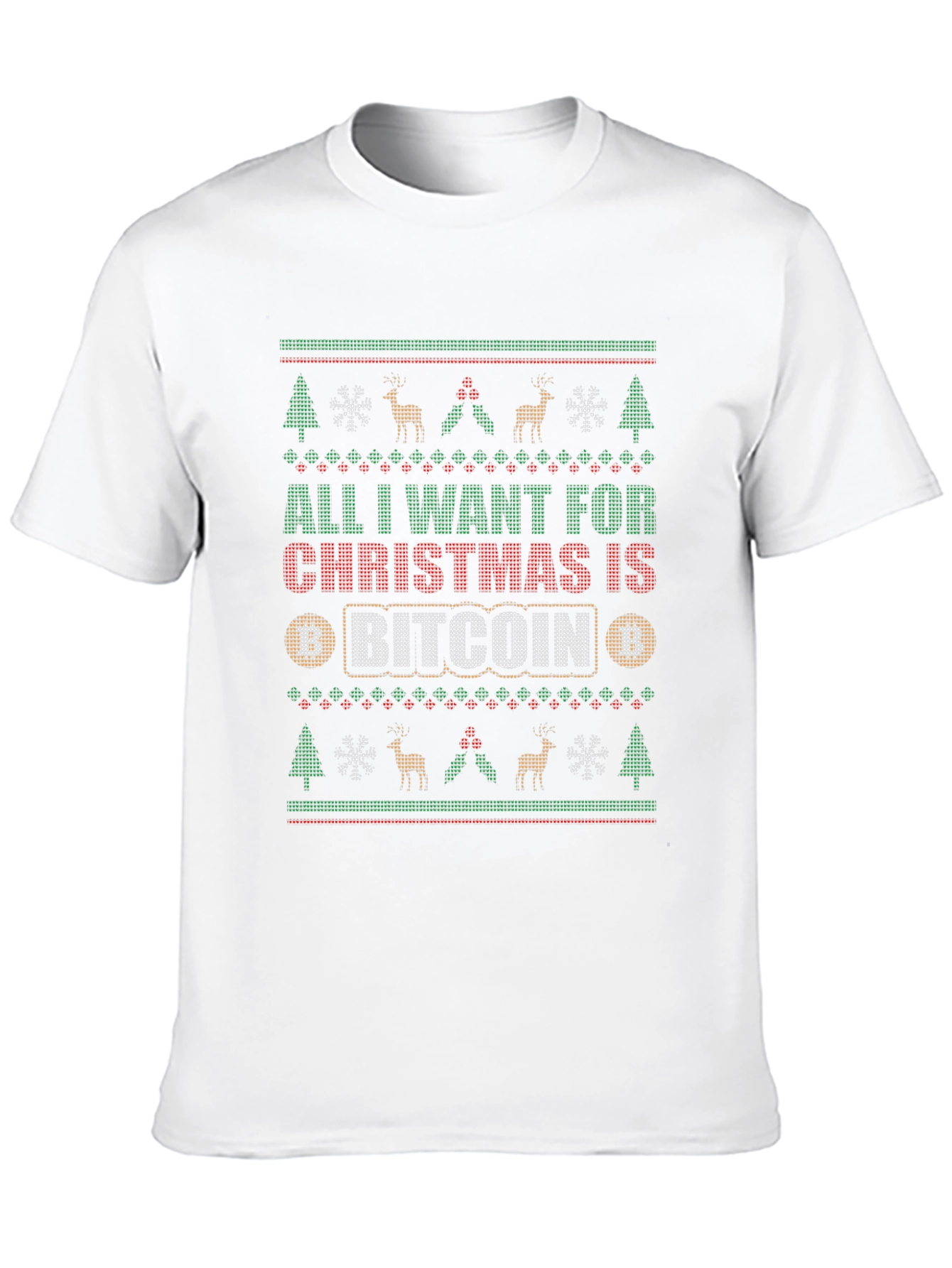 Bitcoin Christmas T-Shirt - Ugly Sweater Style