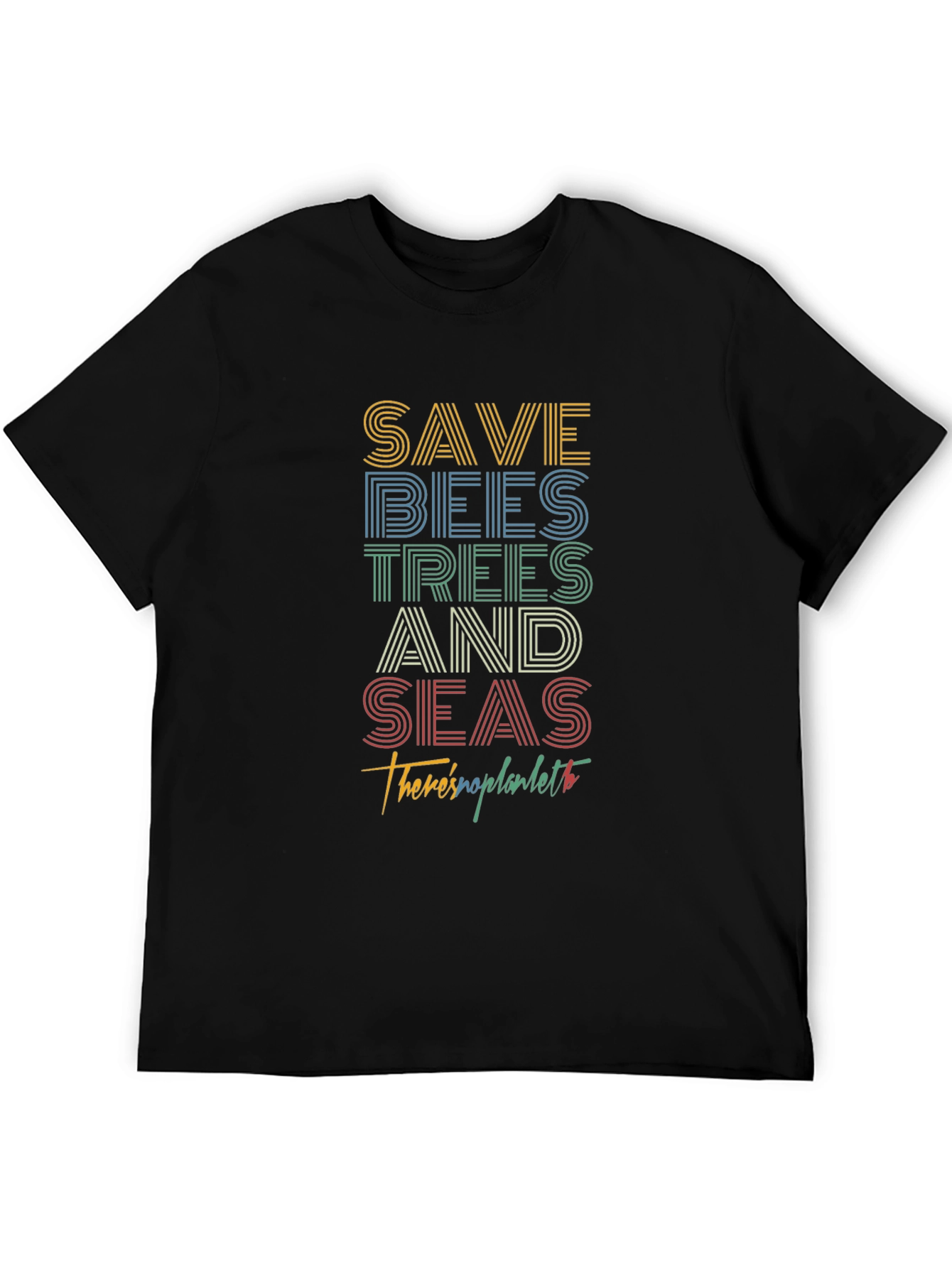 Save Bees Trees Seas T-Shirt - Black