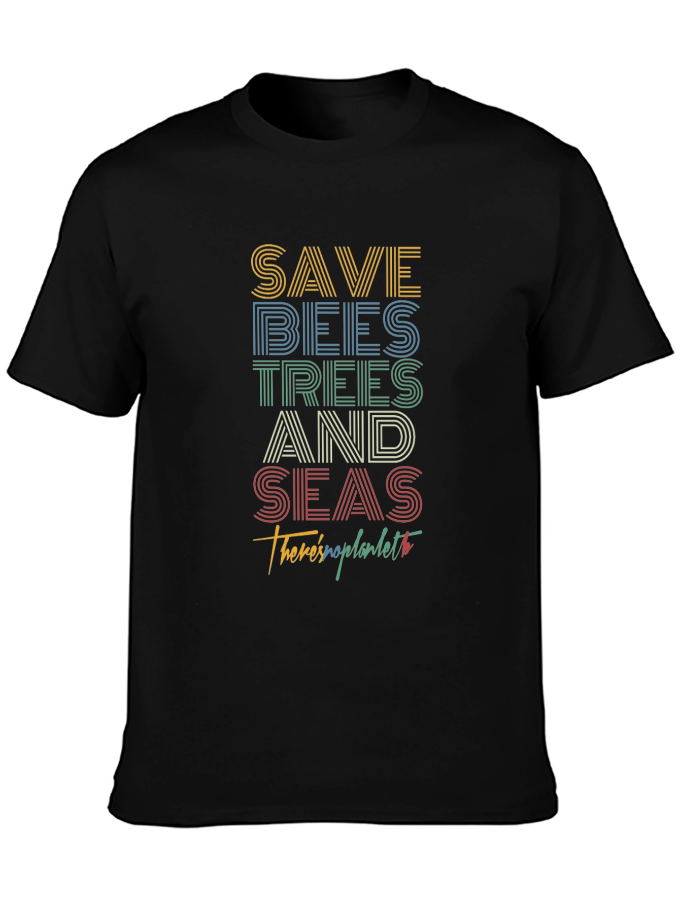 Save Bees Trees Seas T-Shirt - Black