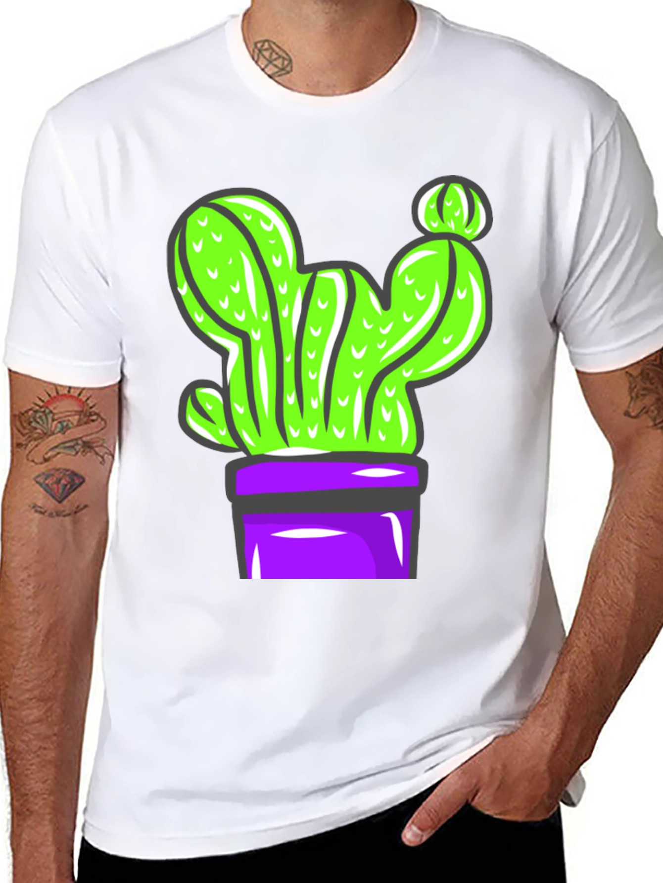 Cactus Graphic Tee - Potted Plant Design