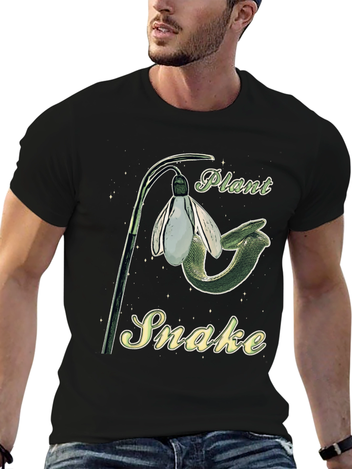 Plant Snake Graphic Tee - Unique Nature Inspired Design