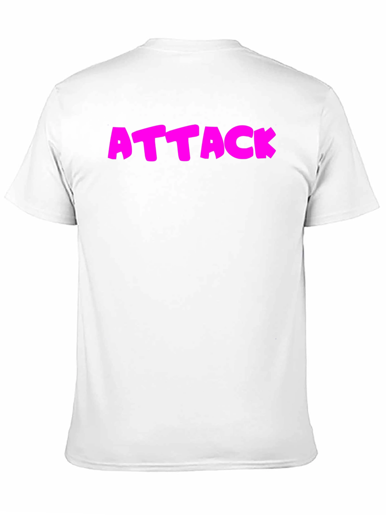 Attack Pink Text Graphic Black T-Shirt