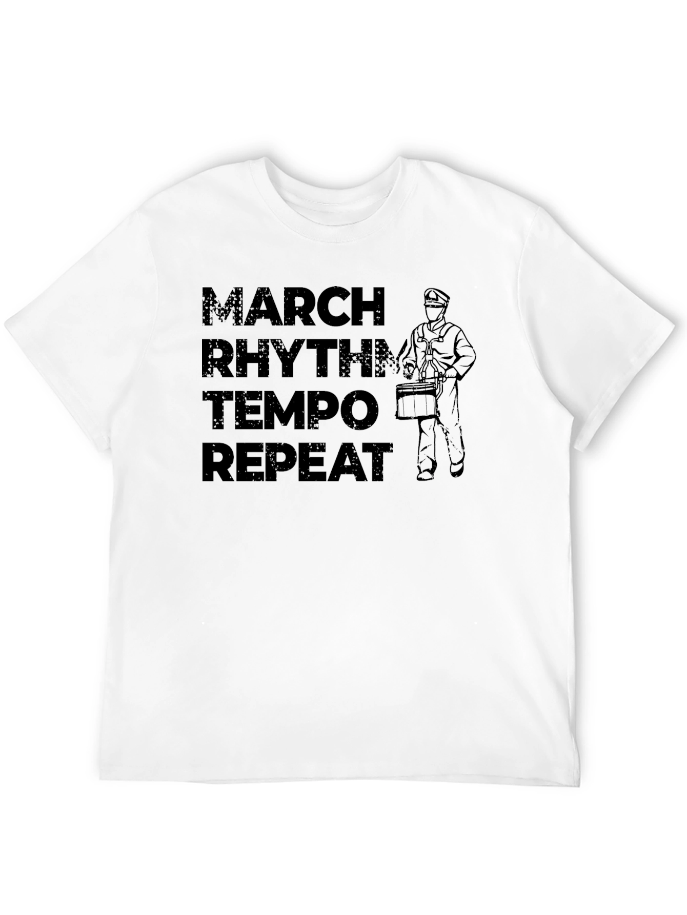 March Rhythm Tempo Repeat Black T-Shirt
