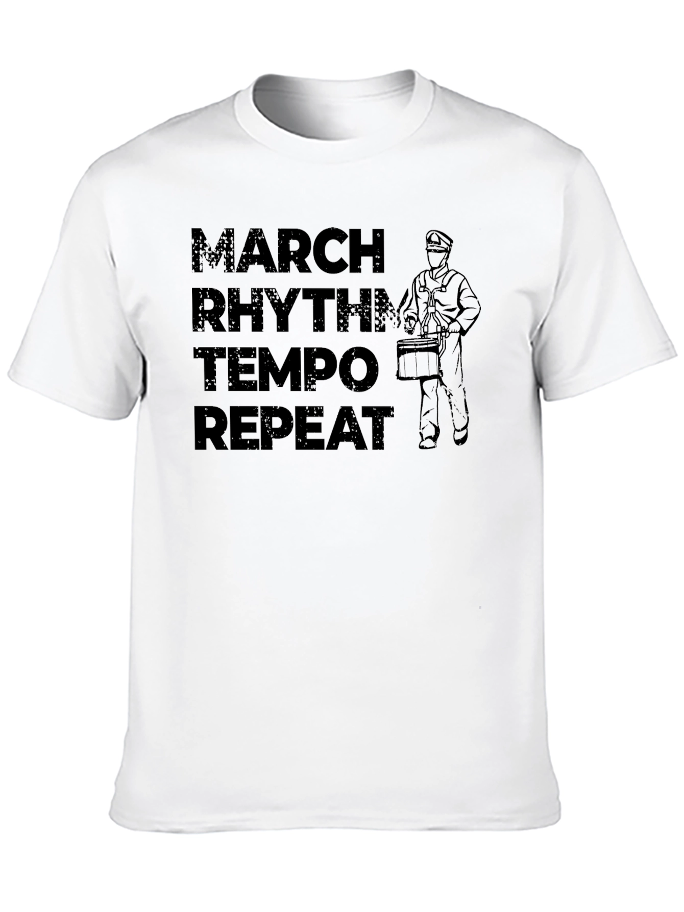 March Rhythm Tempo Repeat Black T-Shirt
