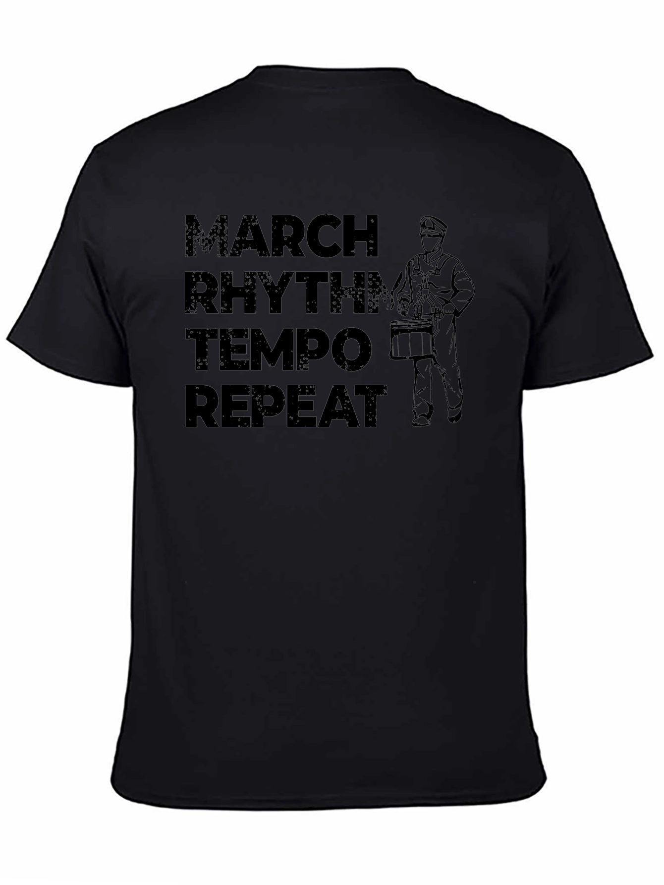 March Rhythm Tempo Repeat Black T-Shirt