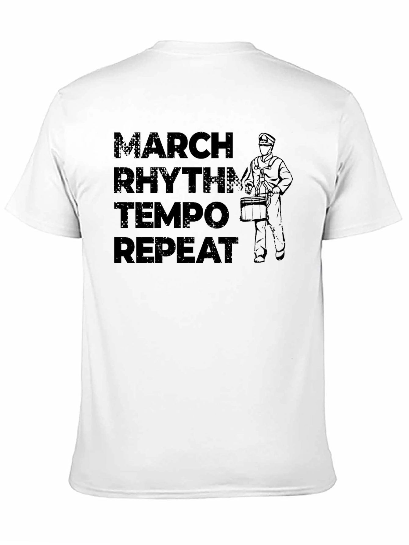 March Rhythm Tempo Repeat Black T-Shirt