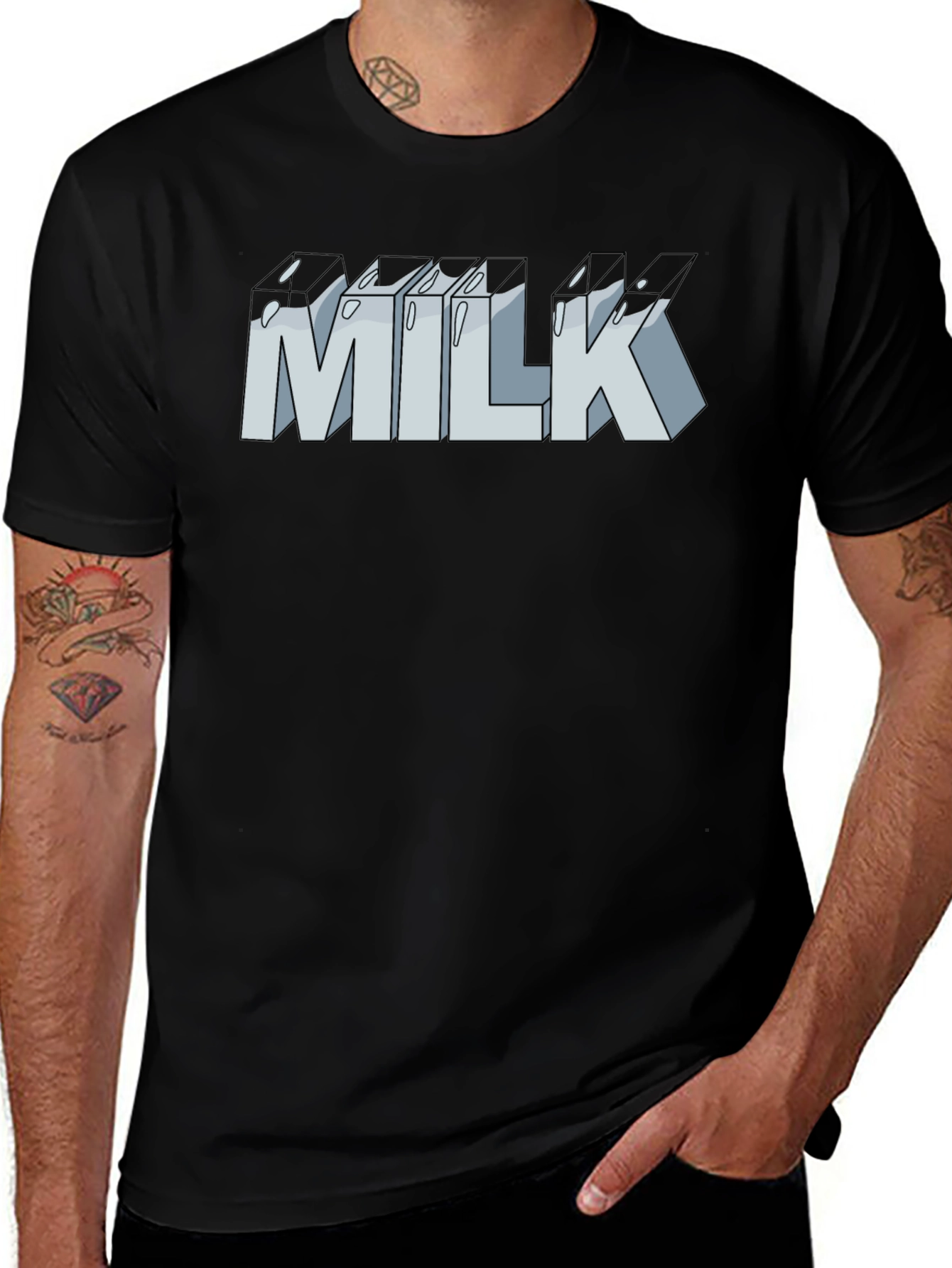 Milk Graphic T-Shirt - Unisex Casual Tee