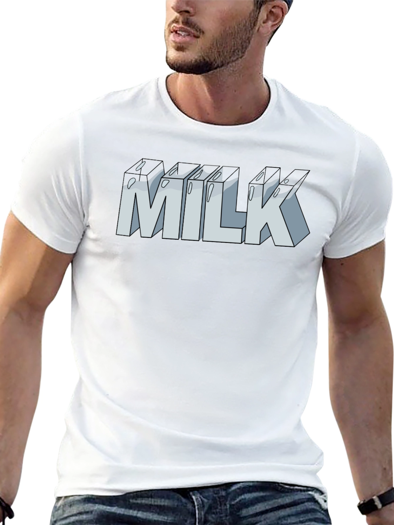 Milk Graphic T-Shirt - Unisex Casual Tee