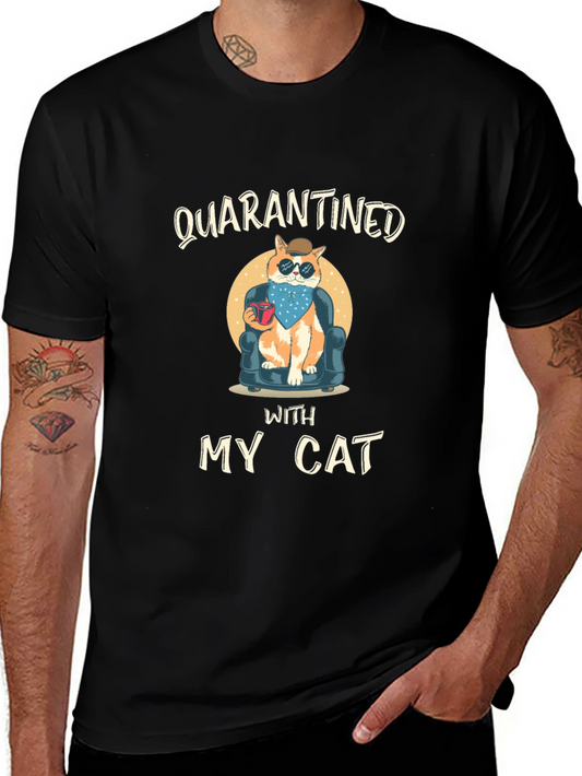 Quarantined With My Cat Black T-Shirt