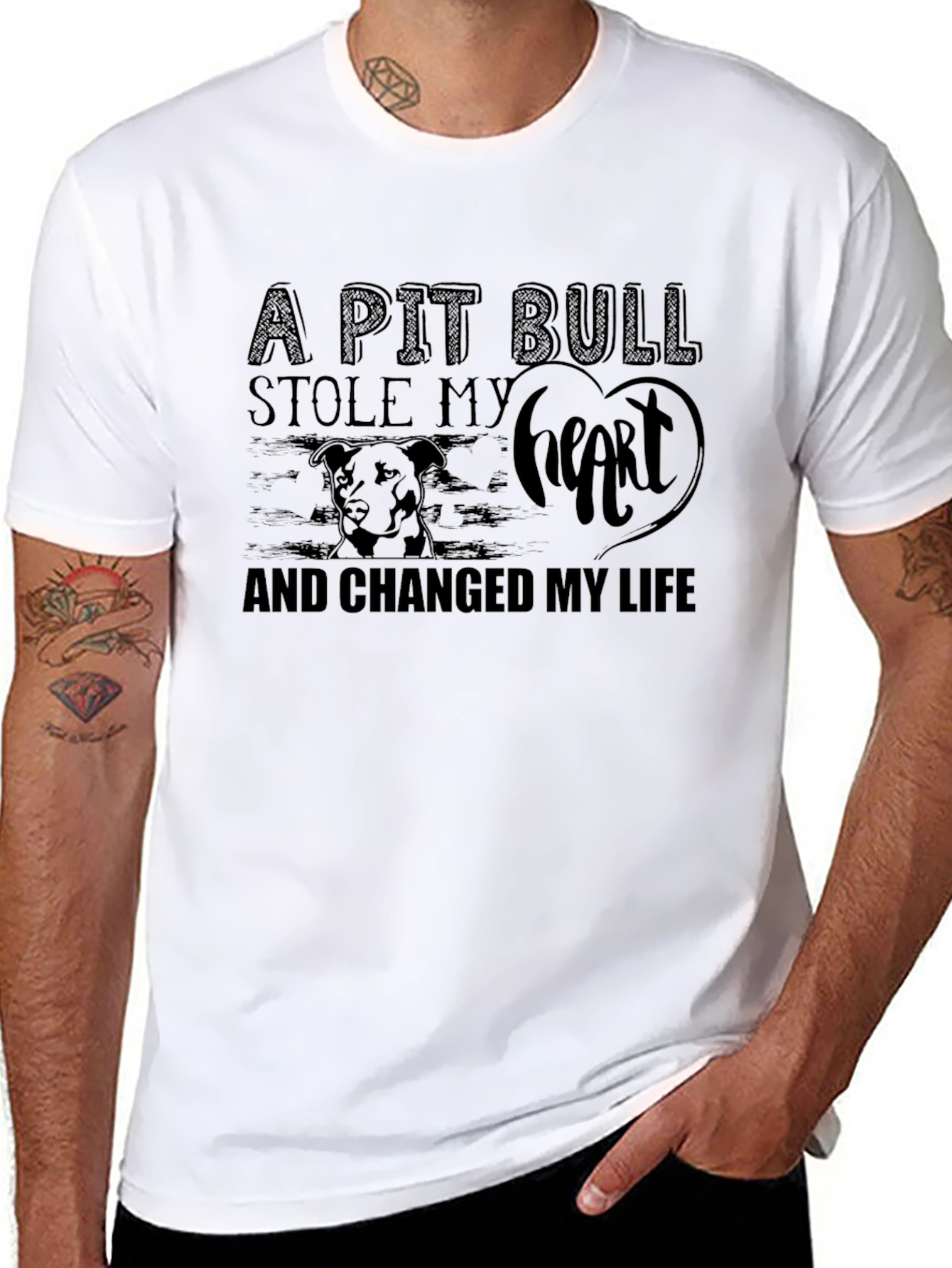 Pit Bull Stole My Heart Graphic T-Shirt