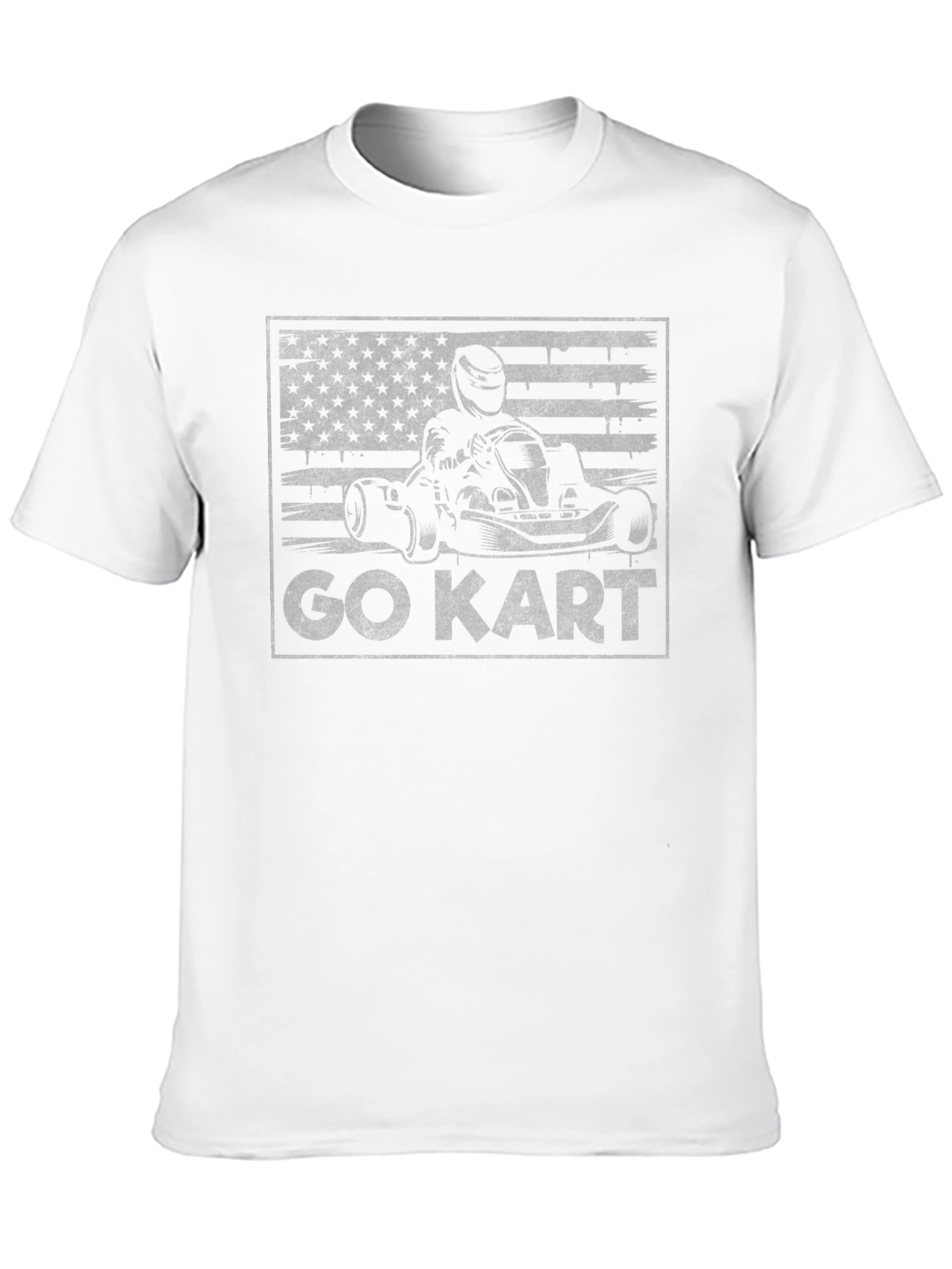Go Kart American Flag Graphic T-Shirt