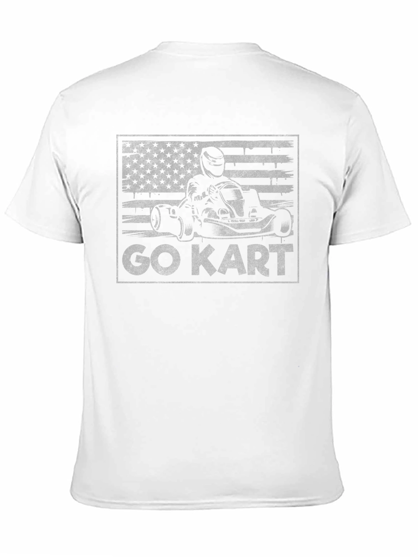 Go Kart American Flag Graphic T-Shirt