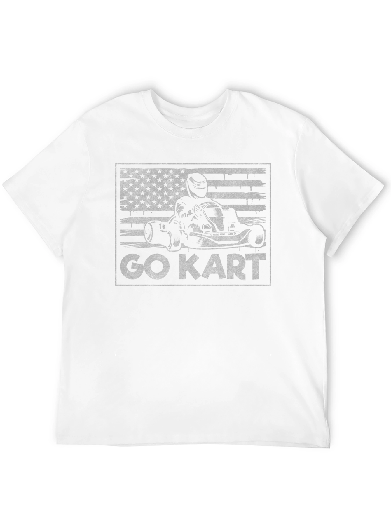 Go Kart American Flag Graphic T-Shirt