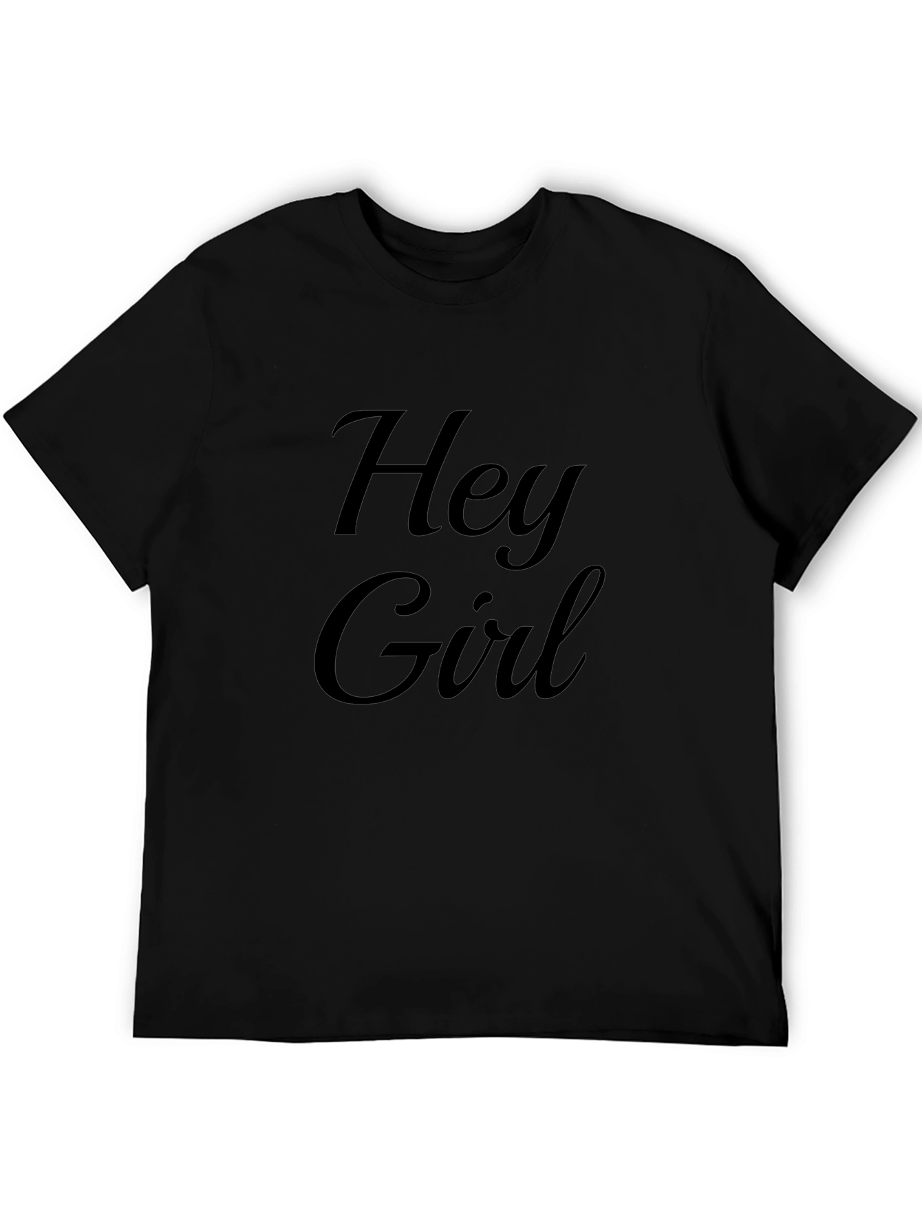 Hey Girl Graphic Print Black T-Shirt