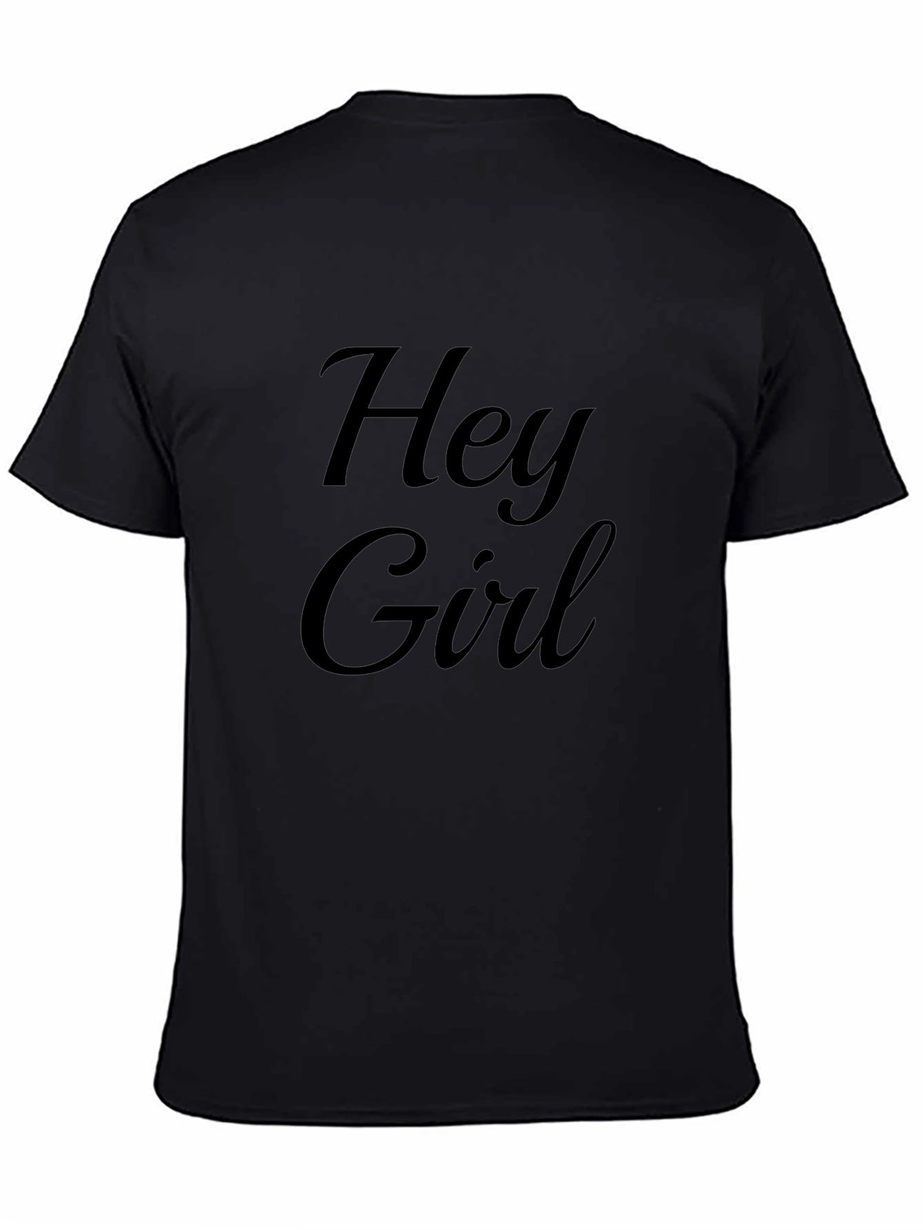 Hey Girl Graphic Print Black T-Shirt