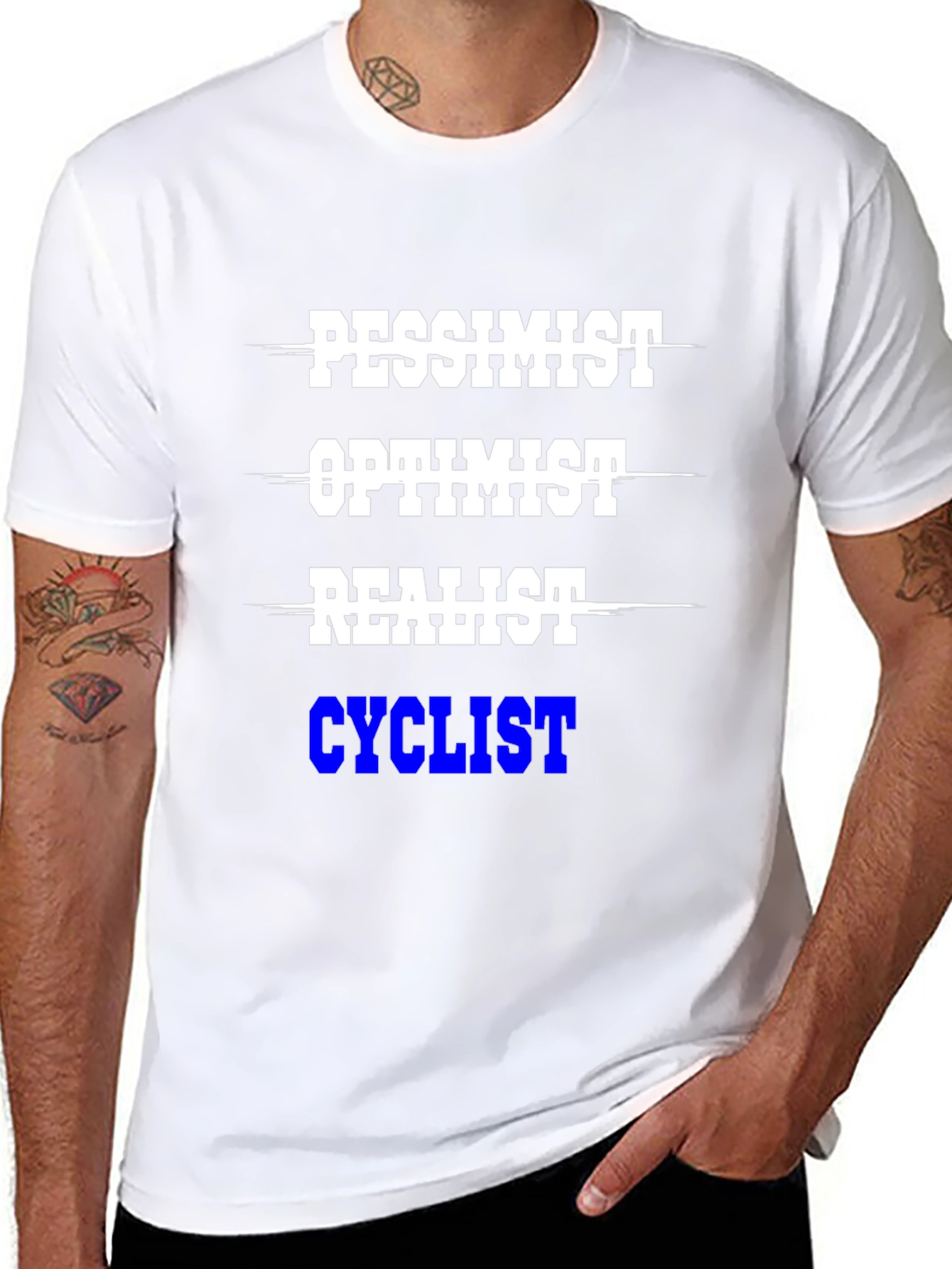 Cyclist T-Shirt - Pessimist Optimist Realist